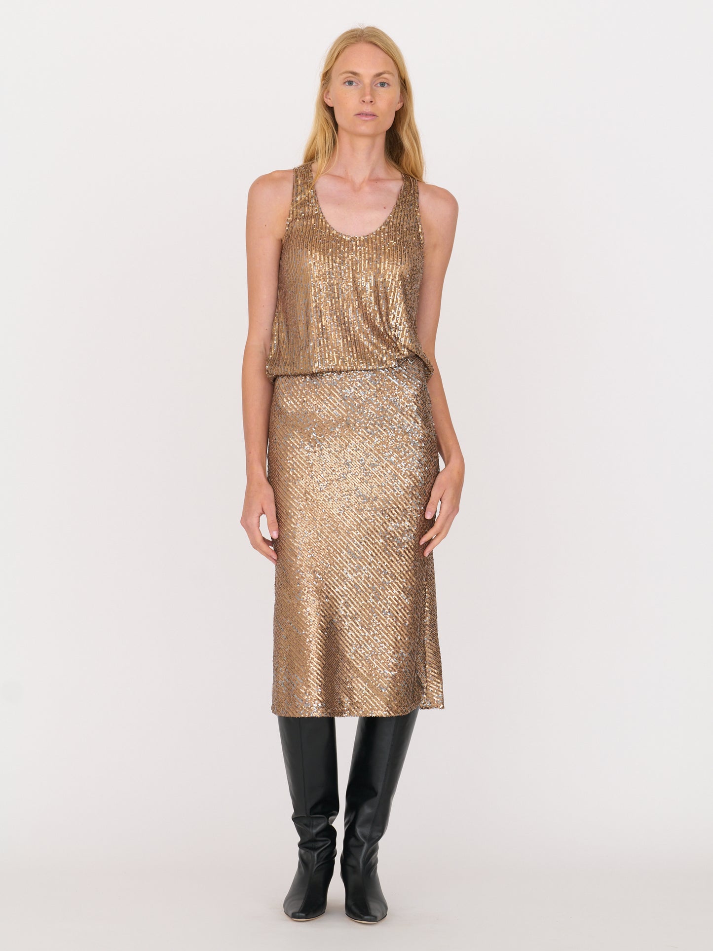 Selma Tank — Copper Sequins