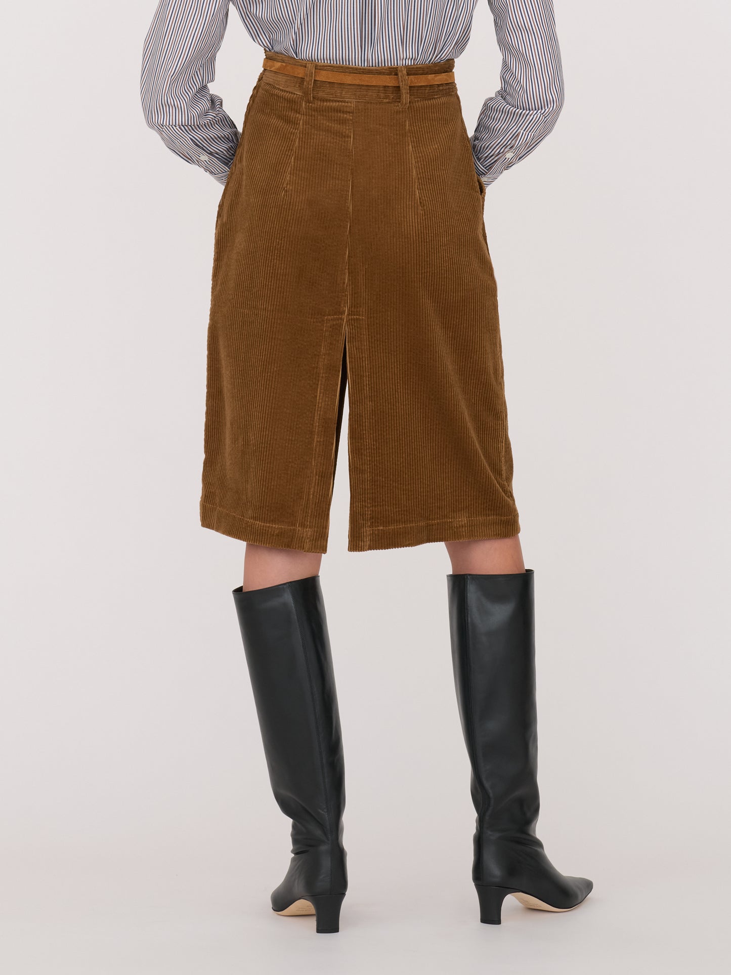 Maggie Skirt — Japanese Wide-Welt Corduroy in Camel