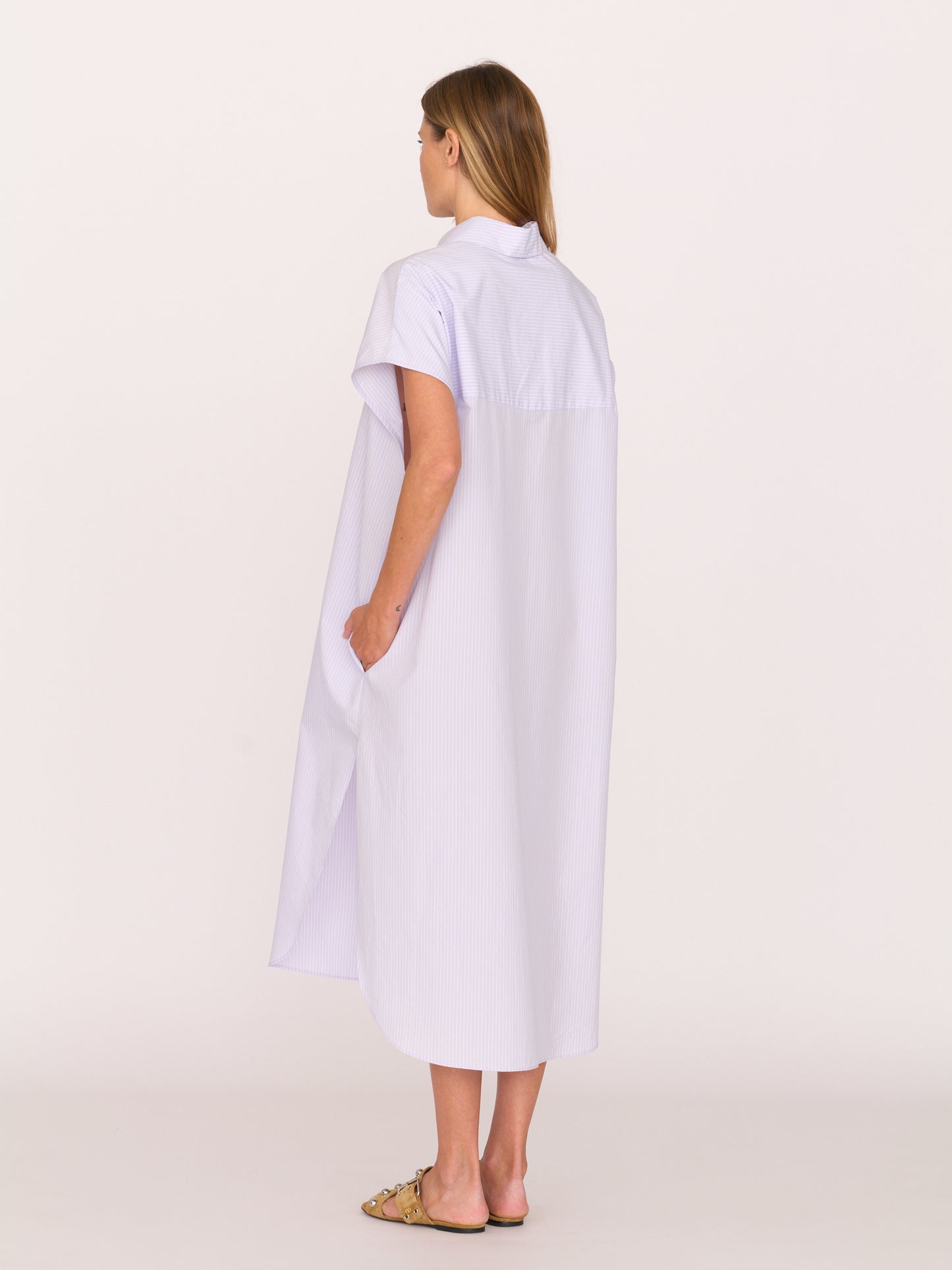 Alba Dress - Lavender Stripe