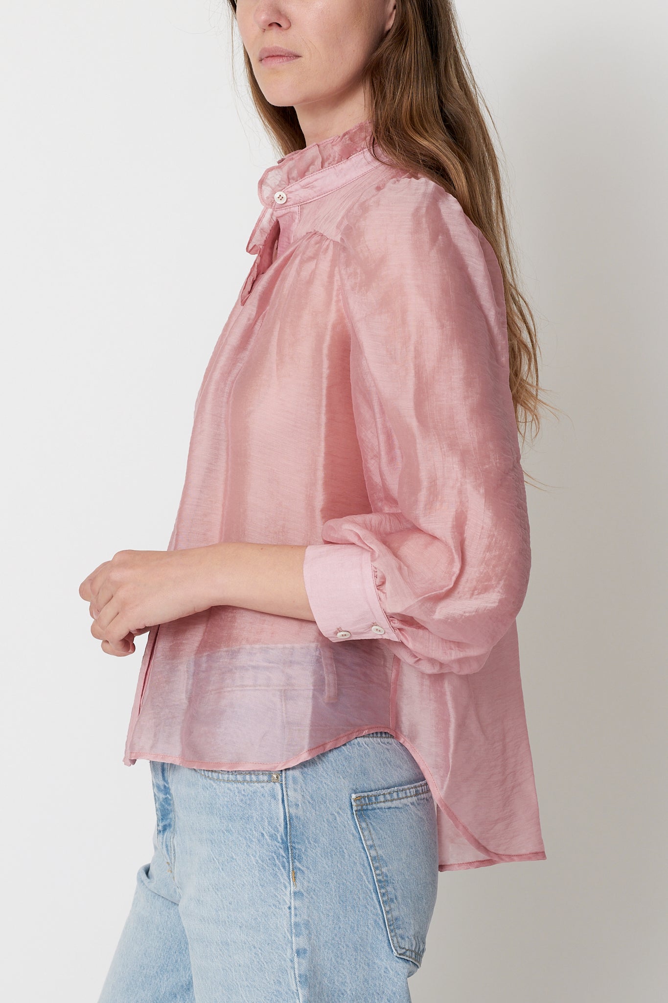 Rene Shirt - Pink Sheer Tencel