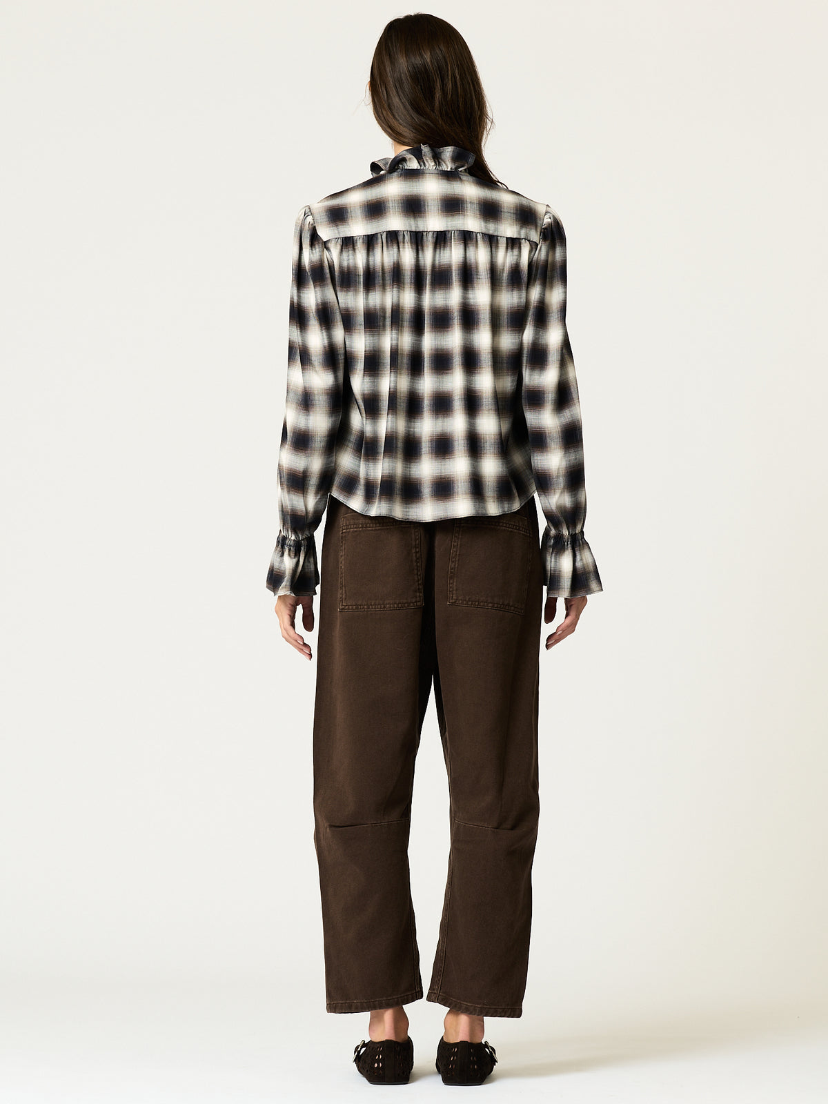 Fiona Shirt — Navy Plaid