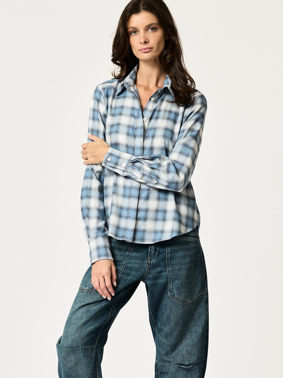 Blake Shirt — Light Blue Plaid