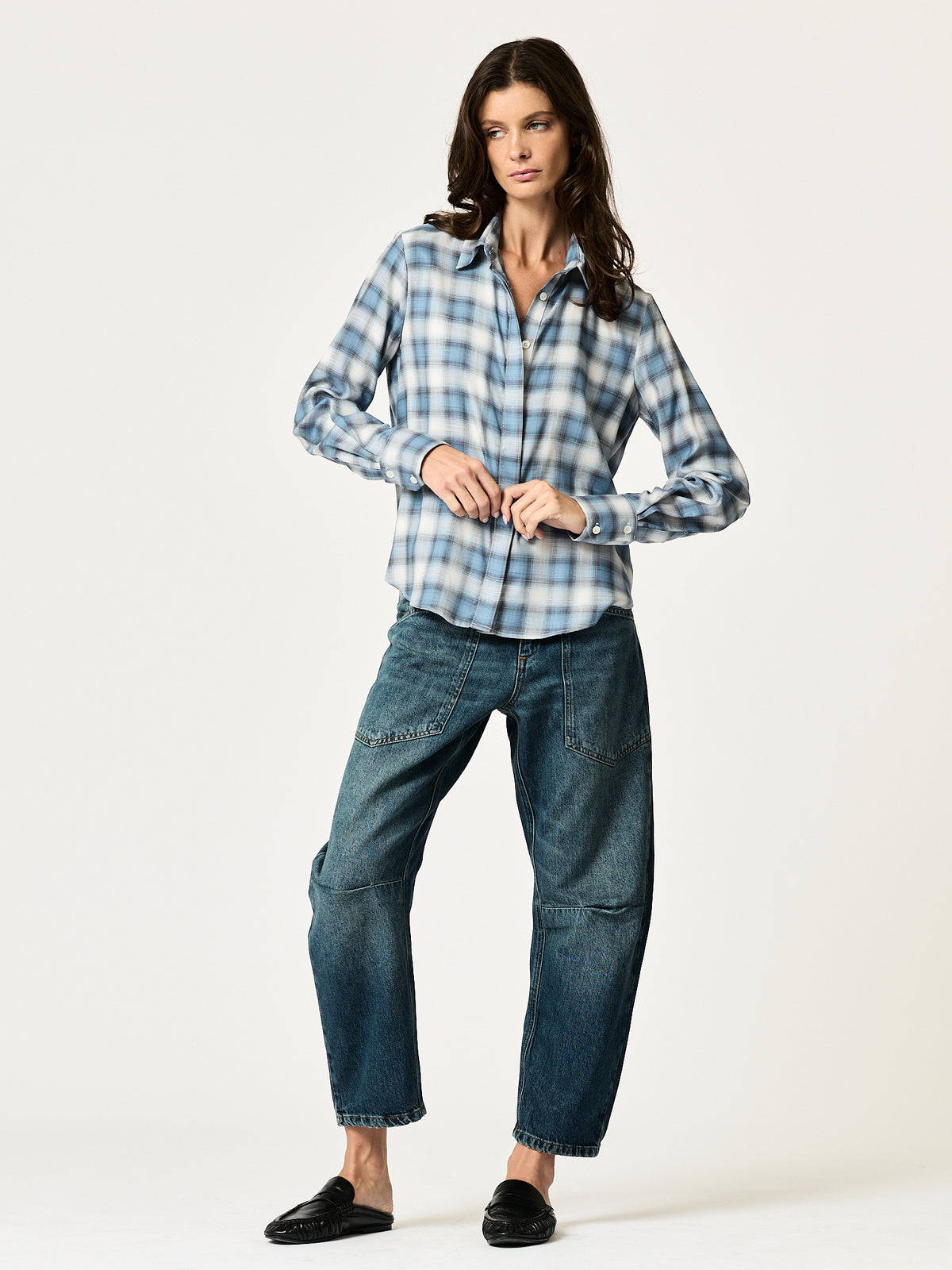 Blake Shirt — Light Blue Plaid