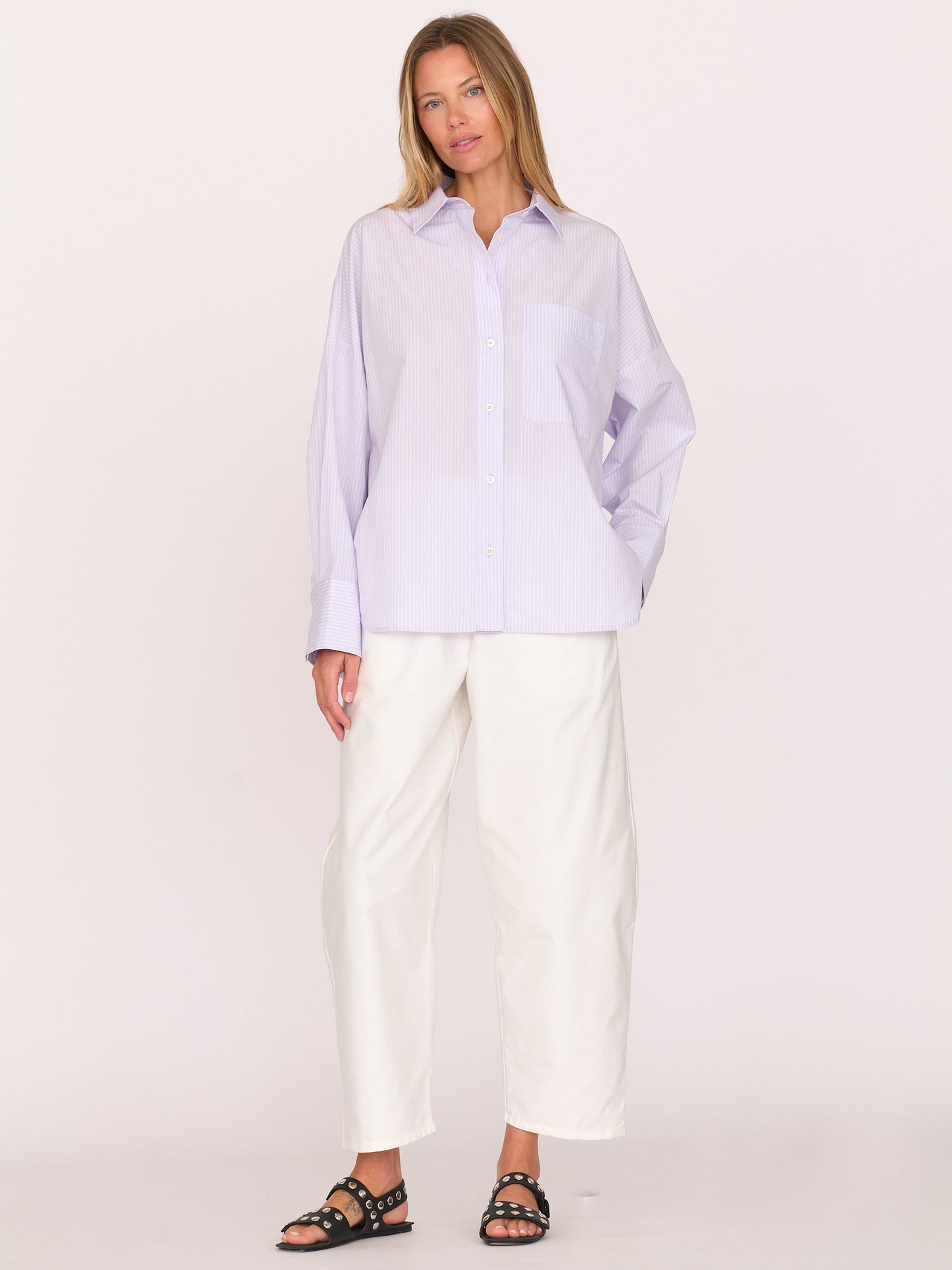 Brady Shirt - Lavender Stripe