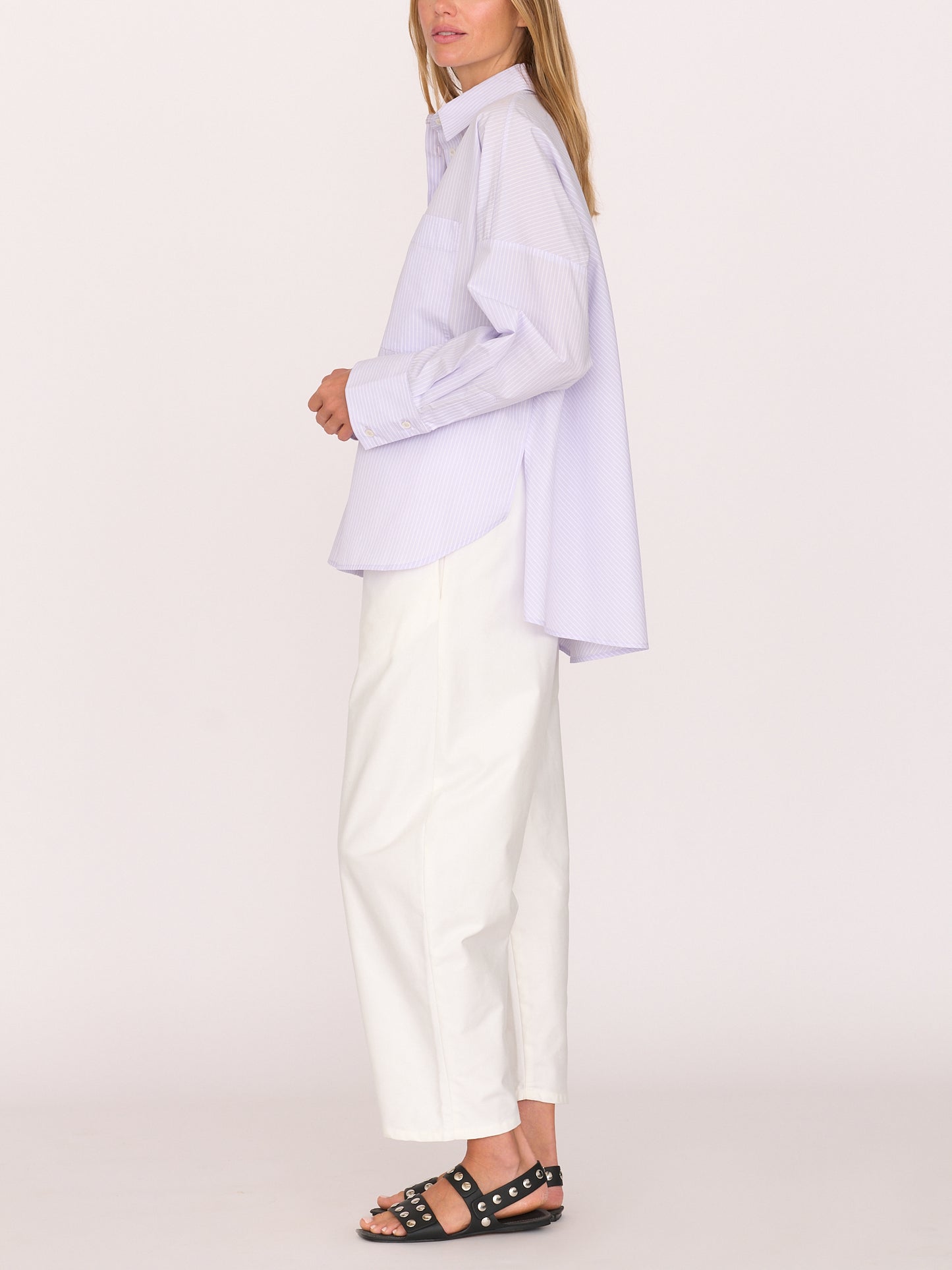 Brady Shirt - Lavender Stripe