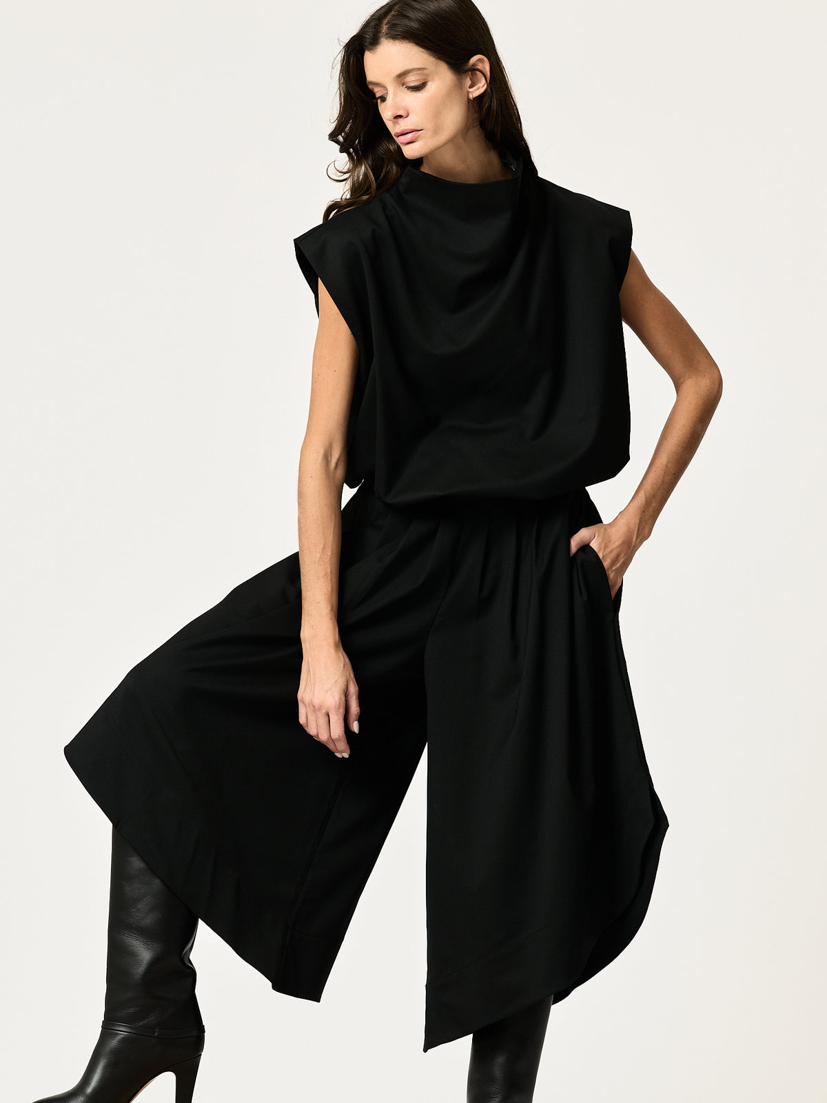 Rafa Pant — Black Wool-Blend Suiting