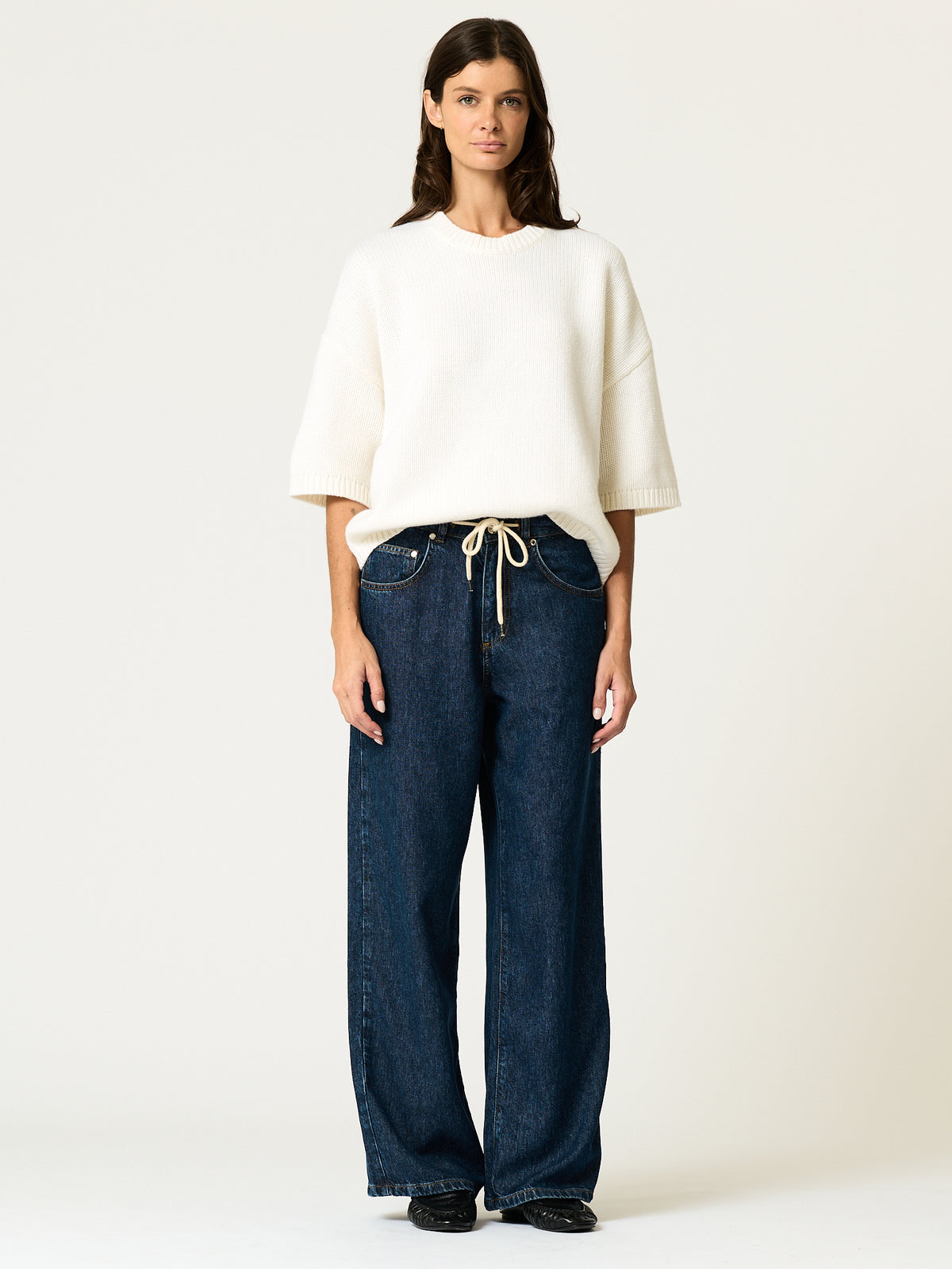 Wesley Drawstring Jean — Indigo Wash