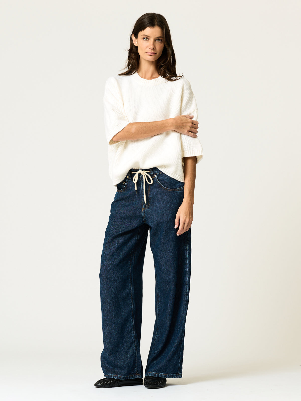 Wesley Drawstring Jean — Indigo Wash