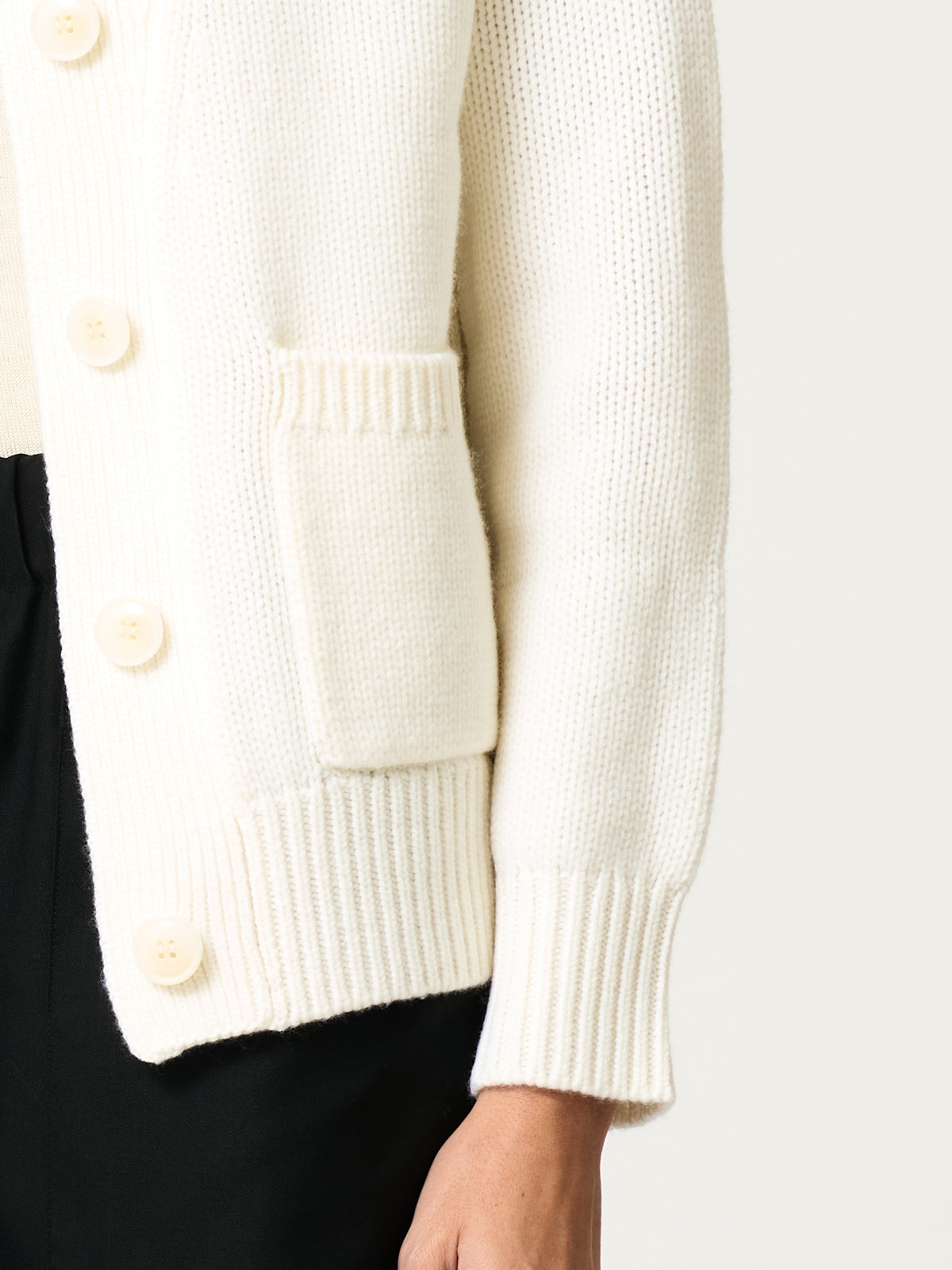 Button-Up Turtleneck Cardigan - Ivory