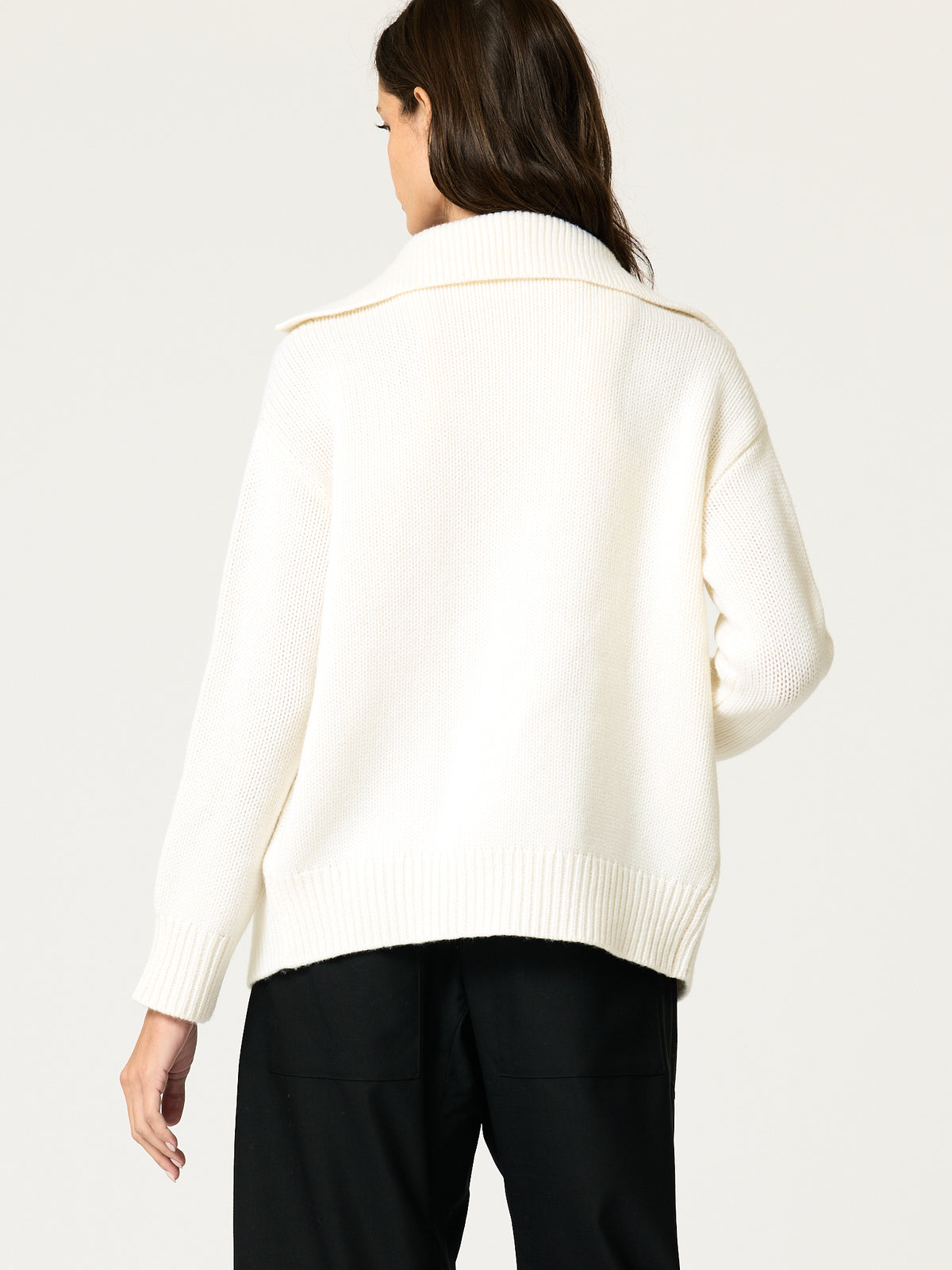 Button-Up Turtleneck Cardigan - Ivory
