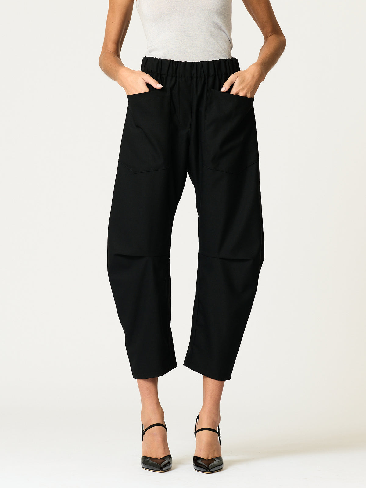 Travis Pant — Black Wool-Blend Suiting