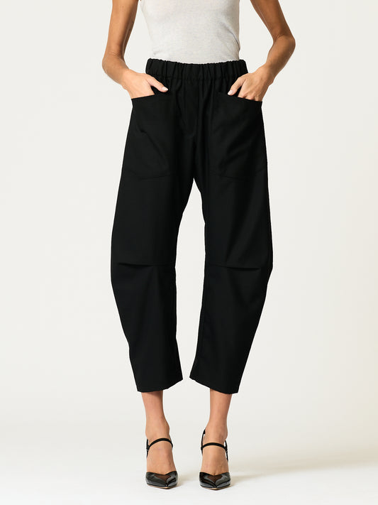 Travis Pant — Black Wool-Blend Suiting