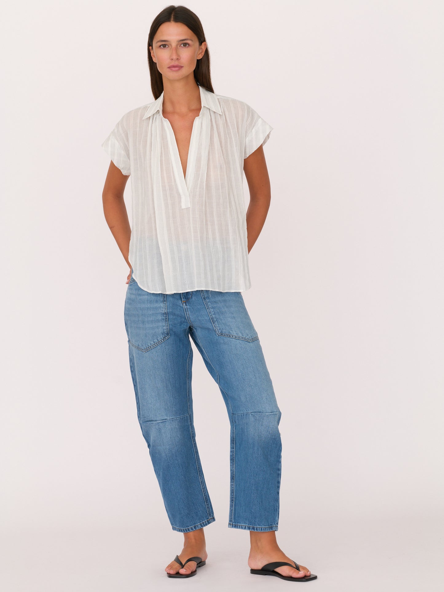 Trinity Henley — White stripe