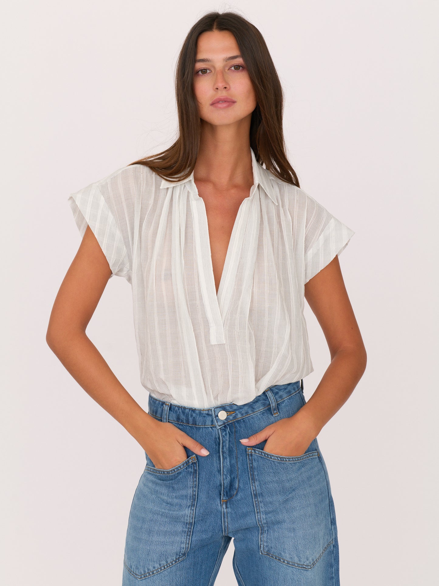 Trinity Henley — White stripe