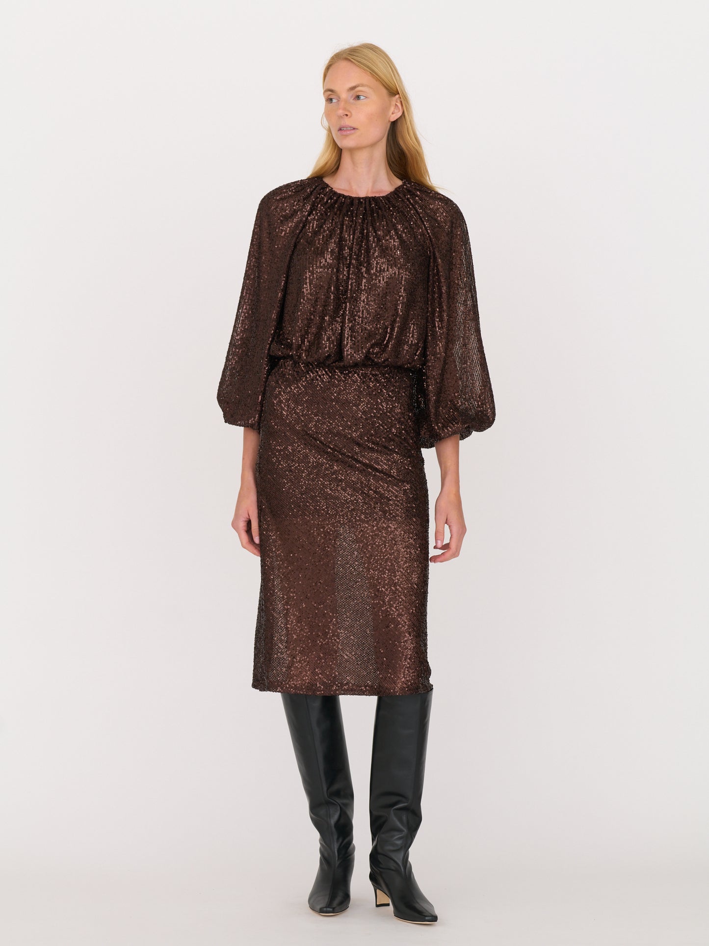 Ava Top - Chocolate Sequins