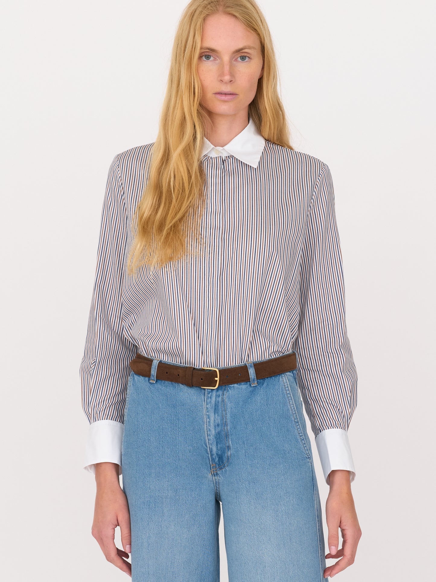 Quinn — Blue/Brown Stripe