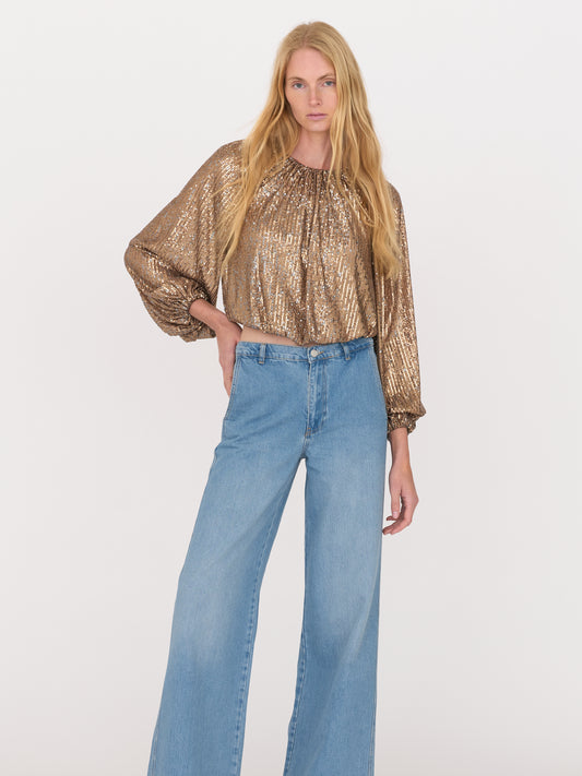 Ava Top - Copper Sequins