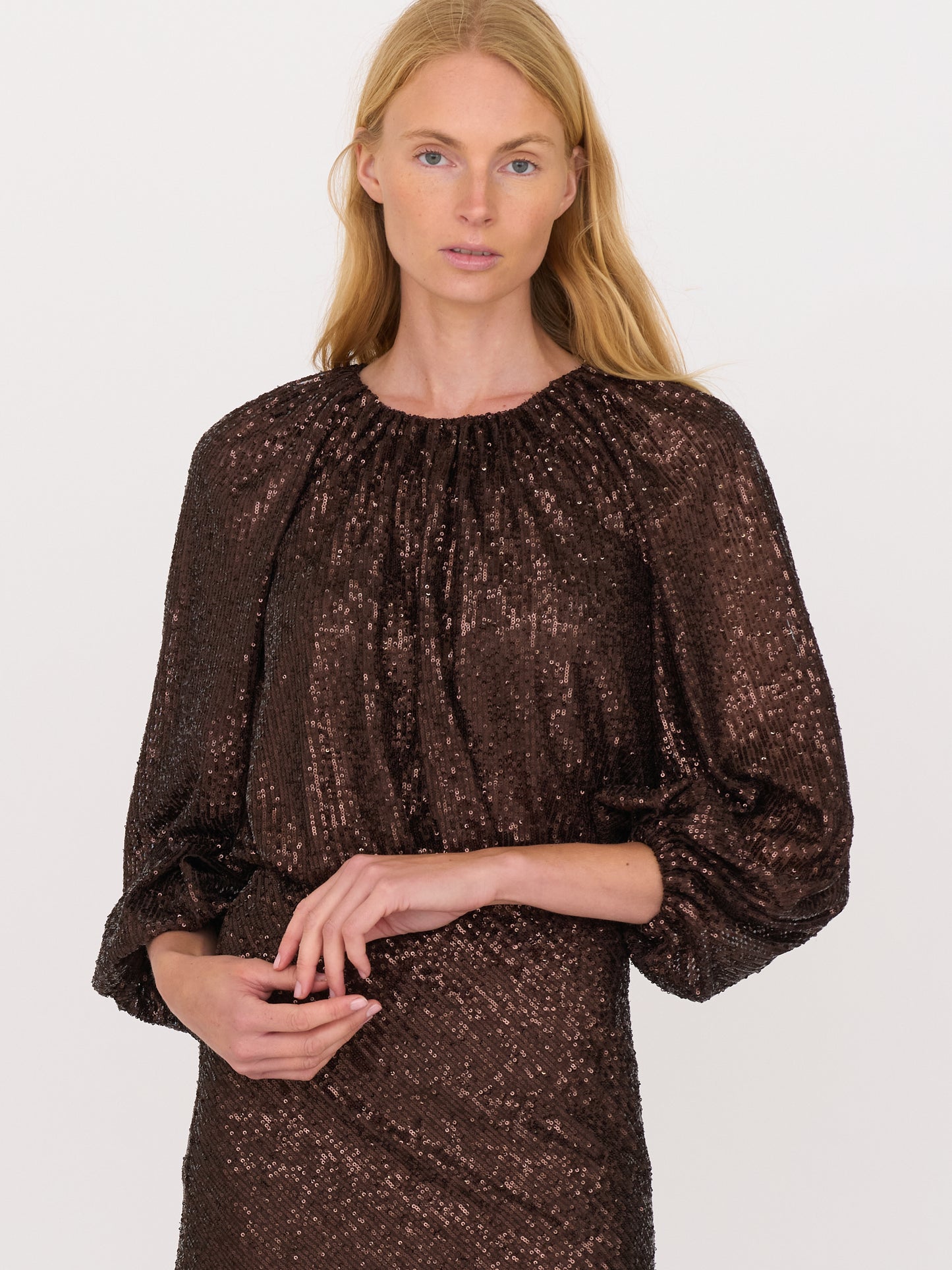 Ava Top - Chocolate Sequins