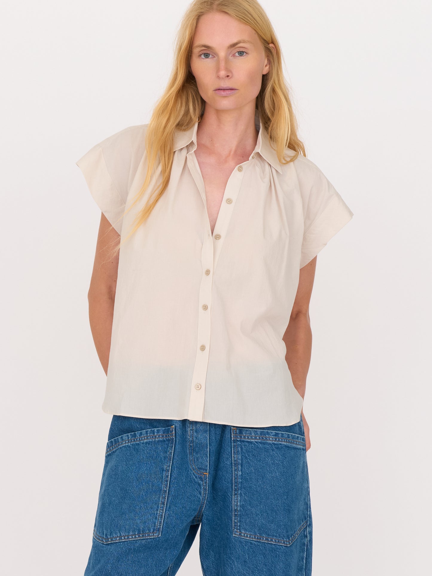 Trinity Button up — Nude