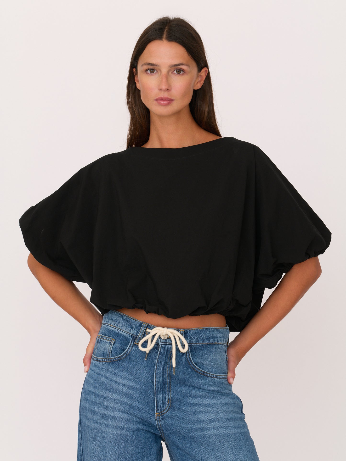 Olympia Boat Neck Shirt - Black