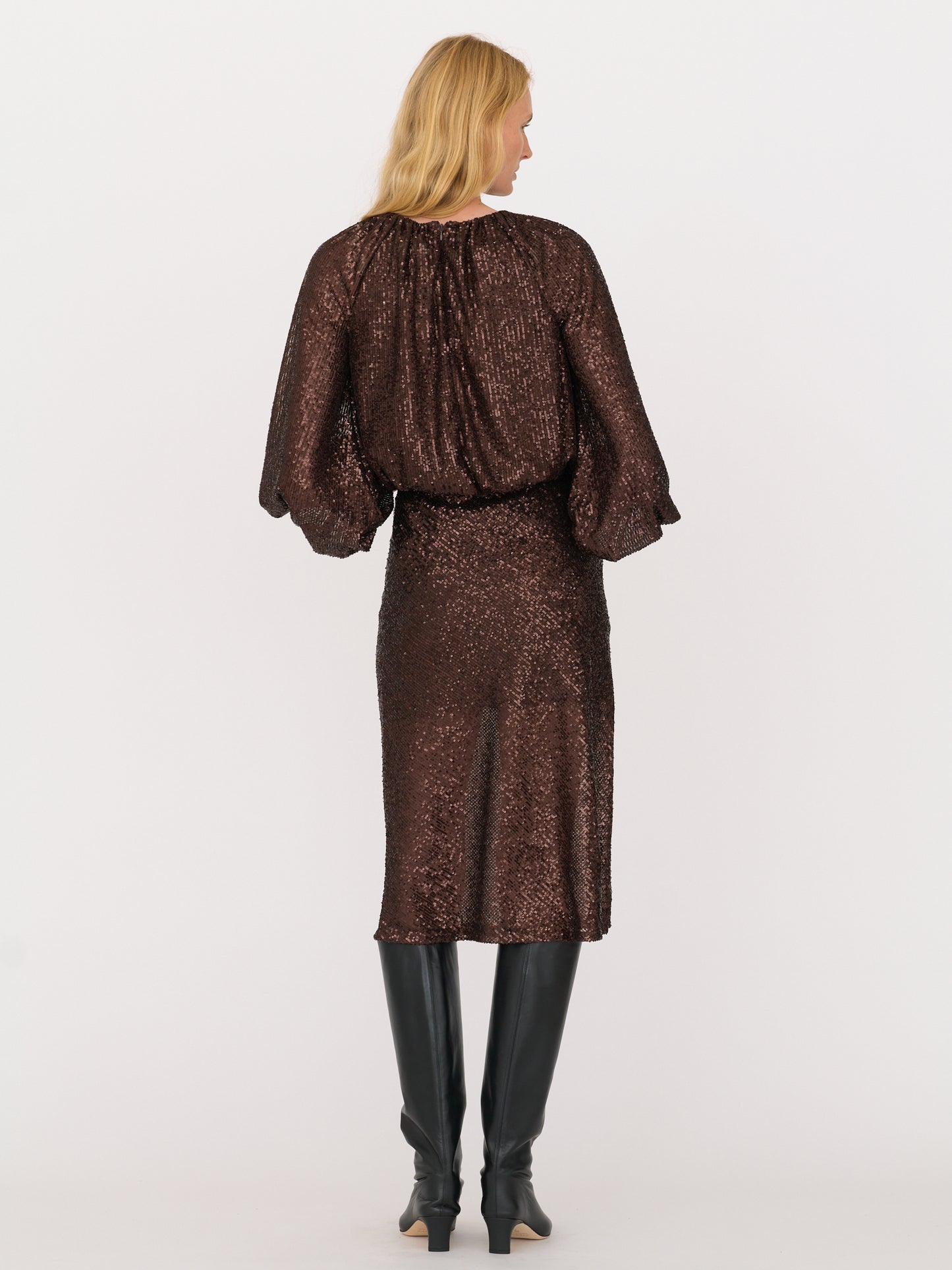 Karolina Bias Skirt - Chocolate Sequins