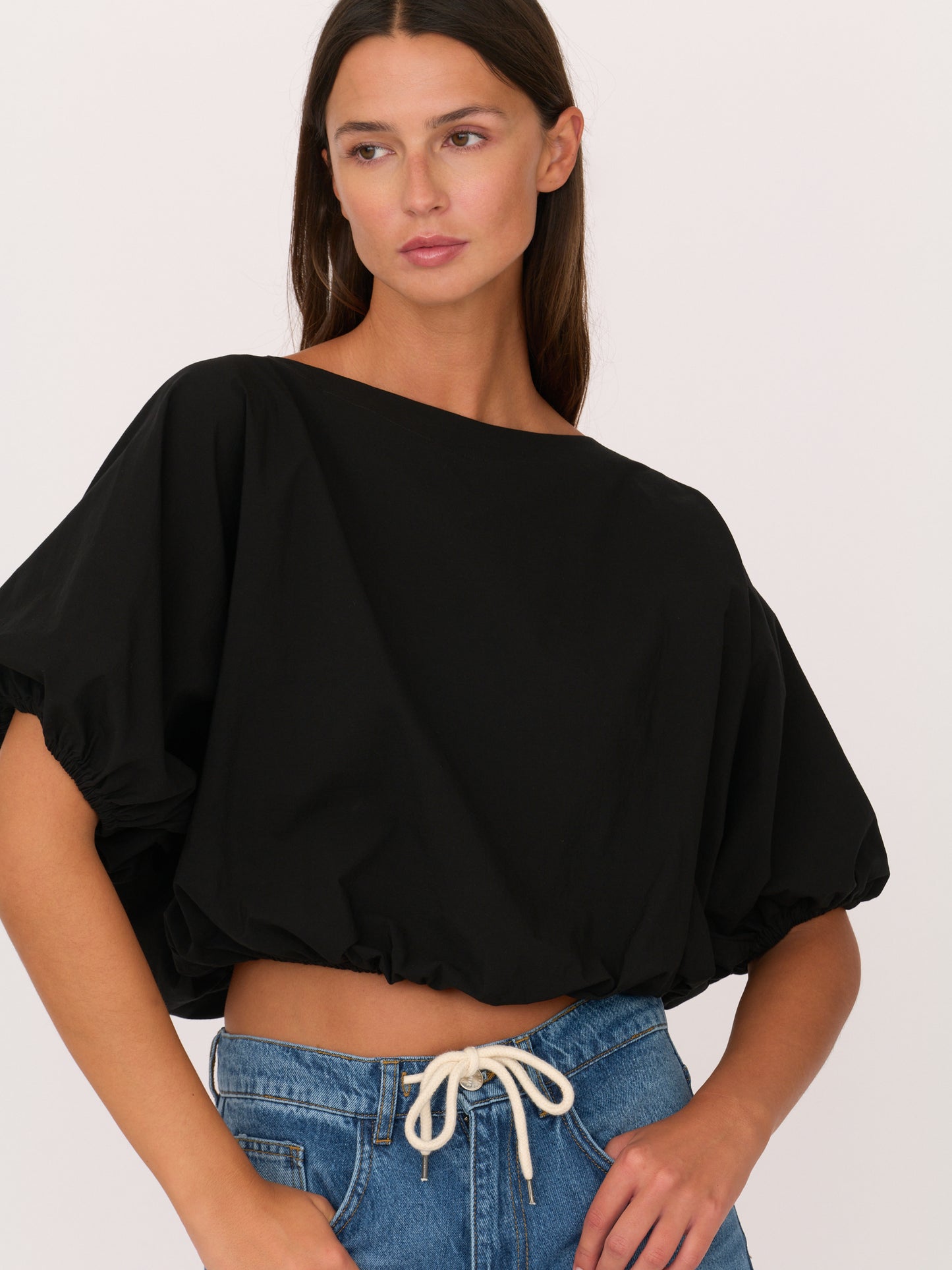 Olympia Boat Neck Shirt - Black