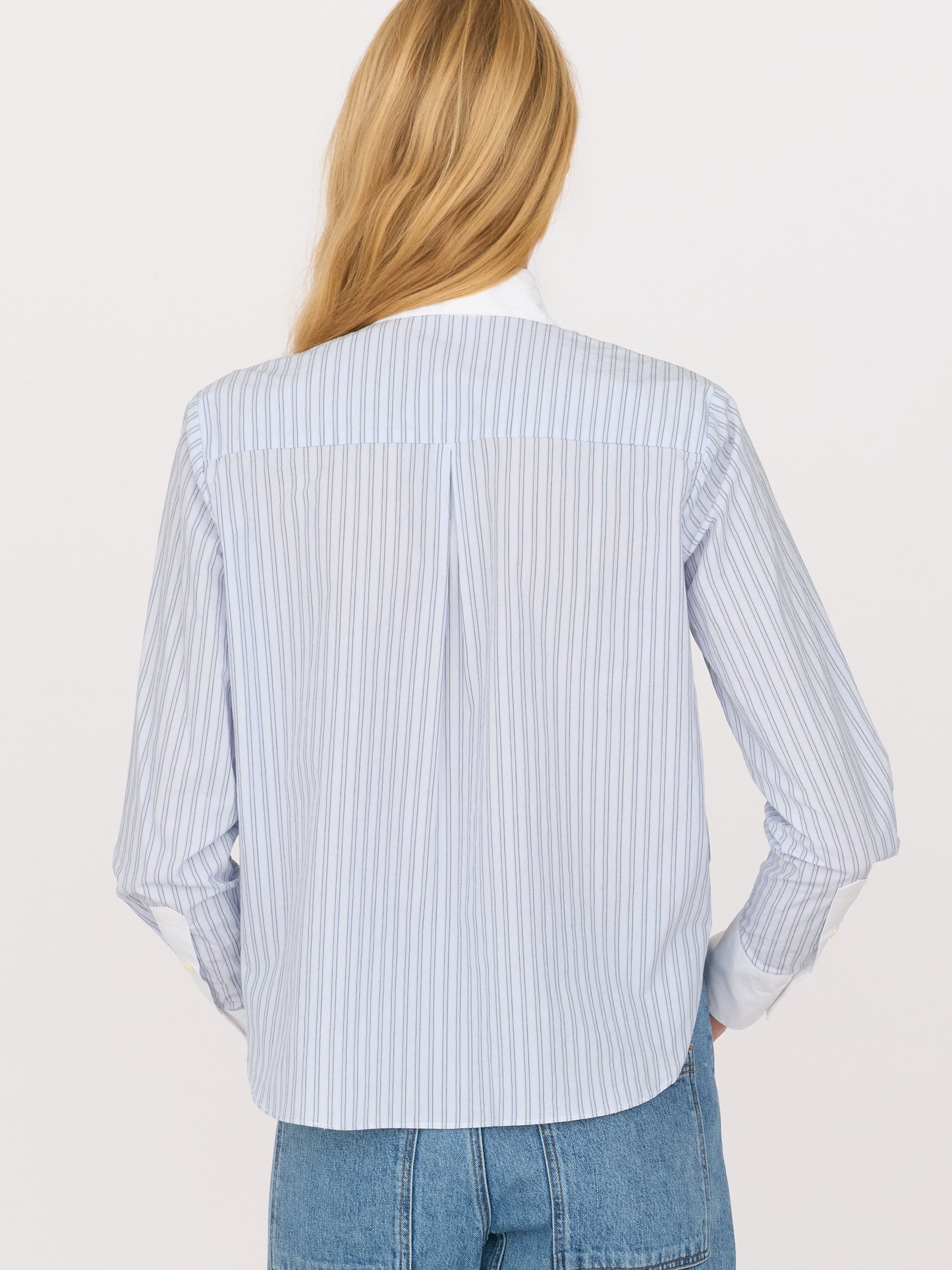 Quinn Shirt — Blue/Black Stripe