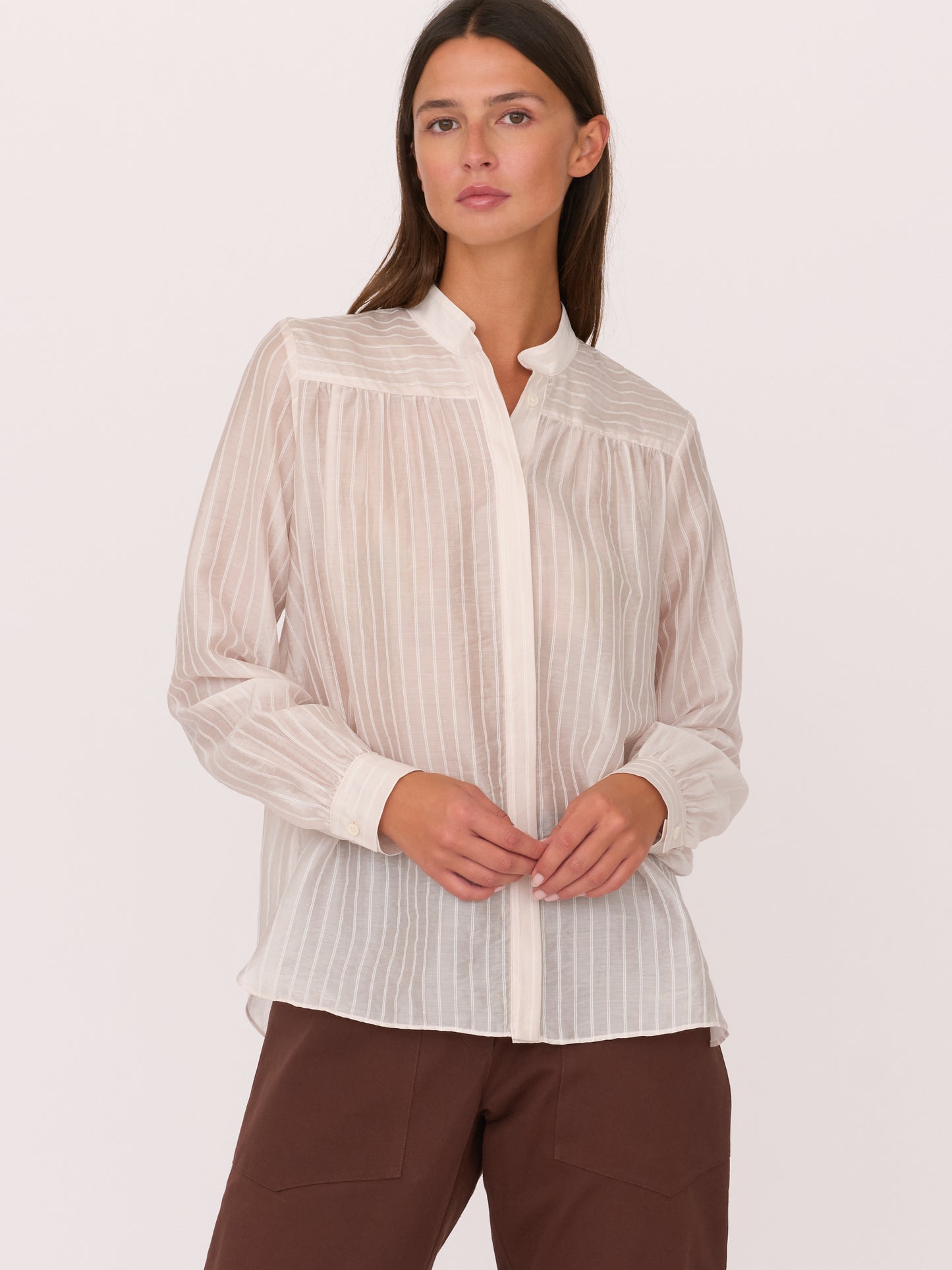 Sutton Shirt - Blush Stripe