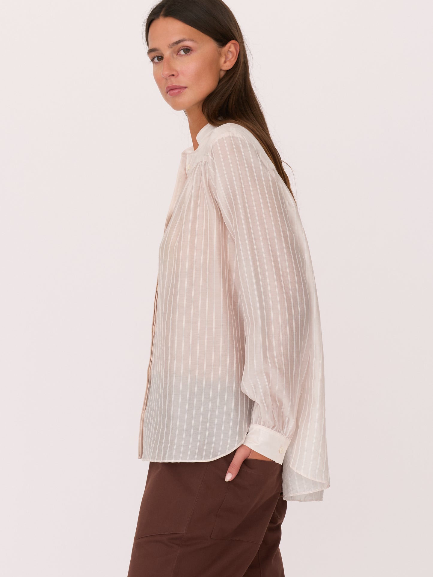 Sutton Shirt - Blush Stripe
