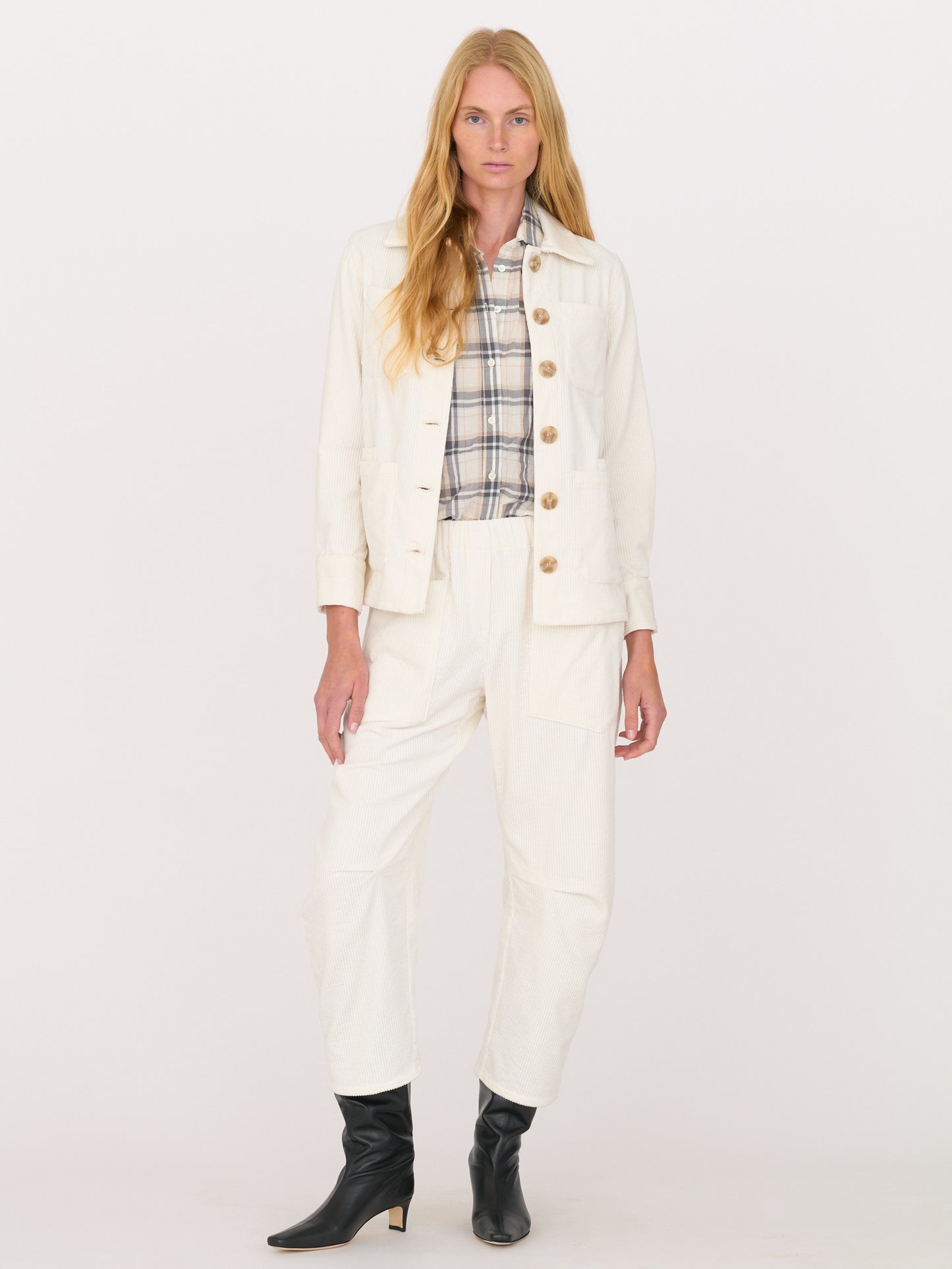 Brea Jacket— Japanese Wide-Wale Corduroy White