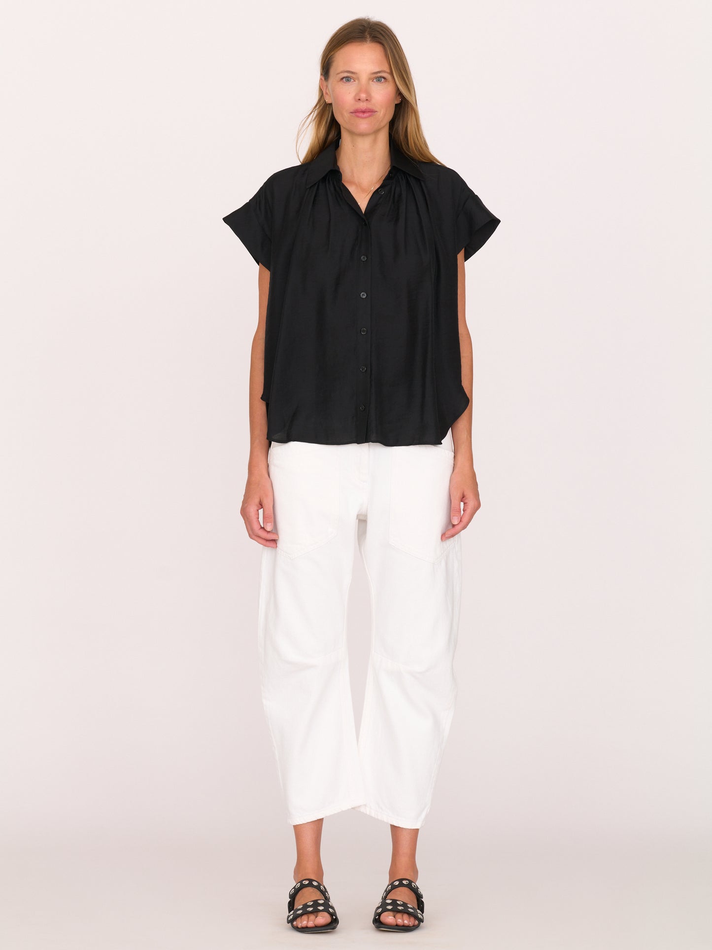 Trinity Button-up - Black Japanese Tercel