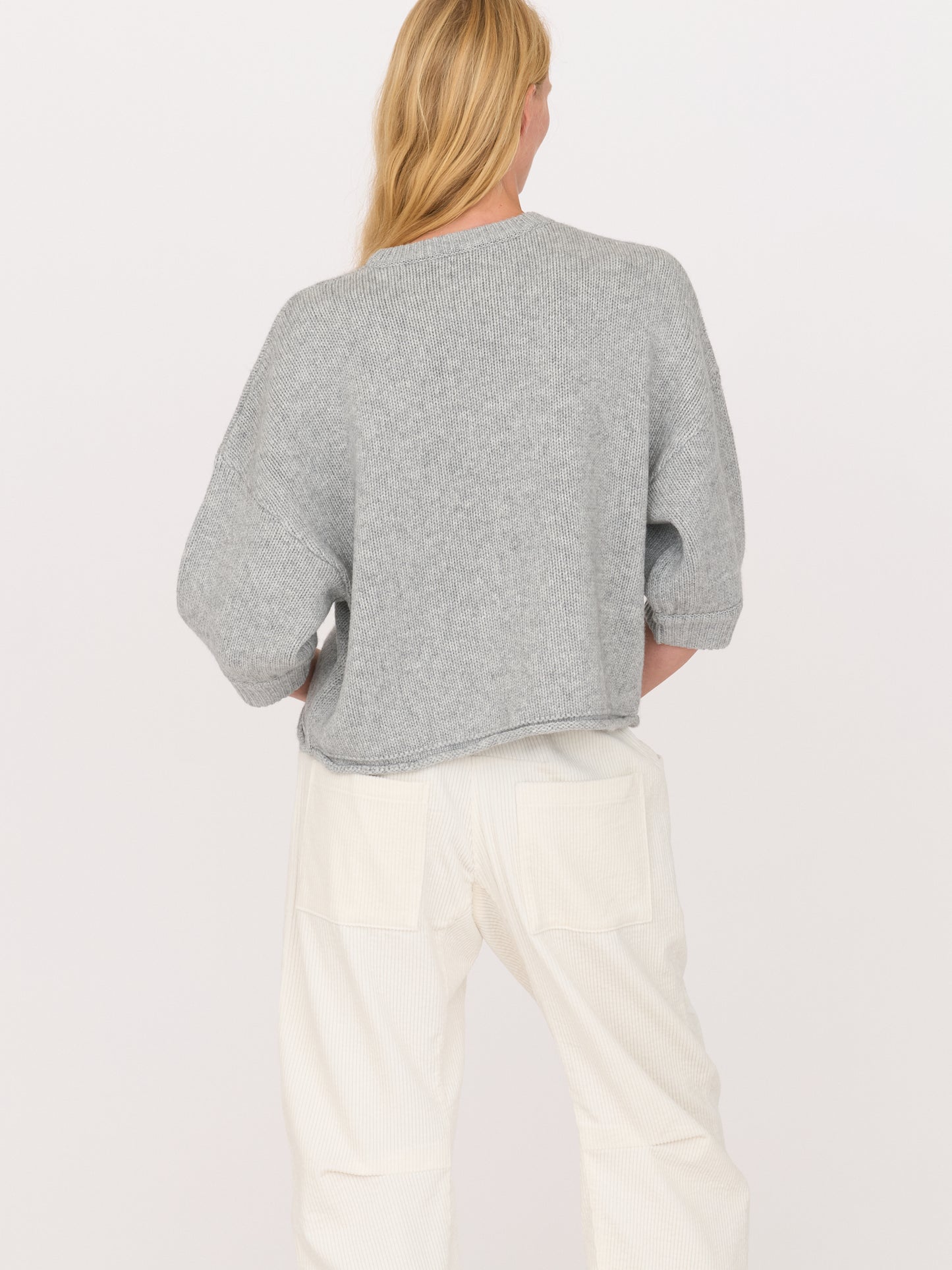 3/4 Sleeve Sweater - Cashmere-Wool Grey