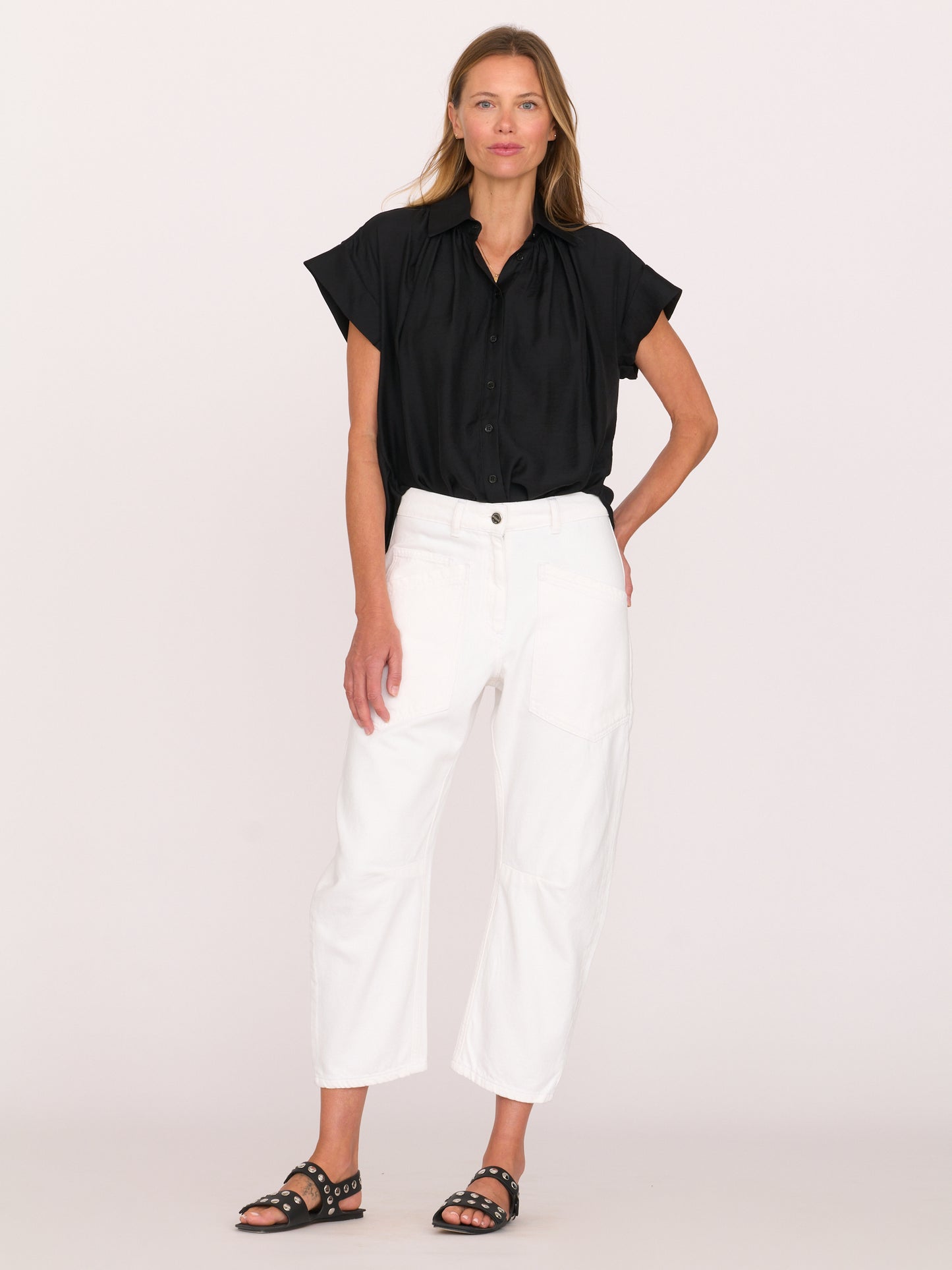 Trinity Button-up - Black Japanese Tercel