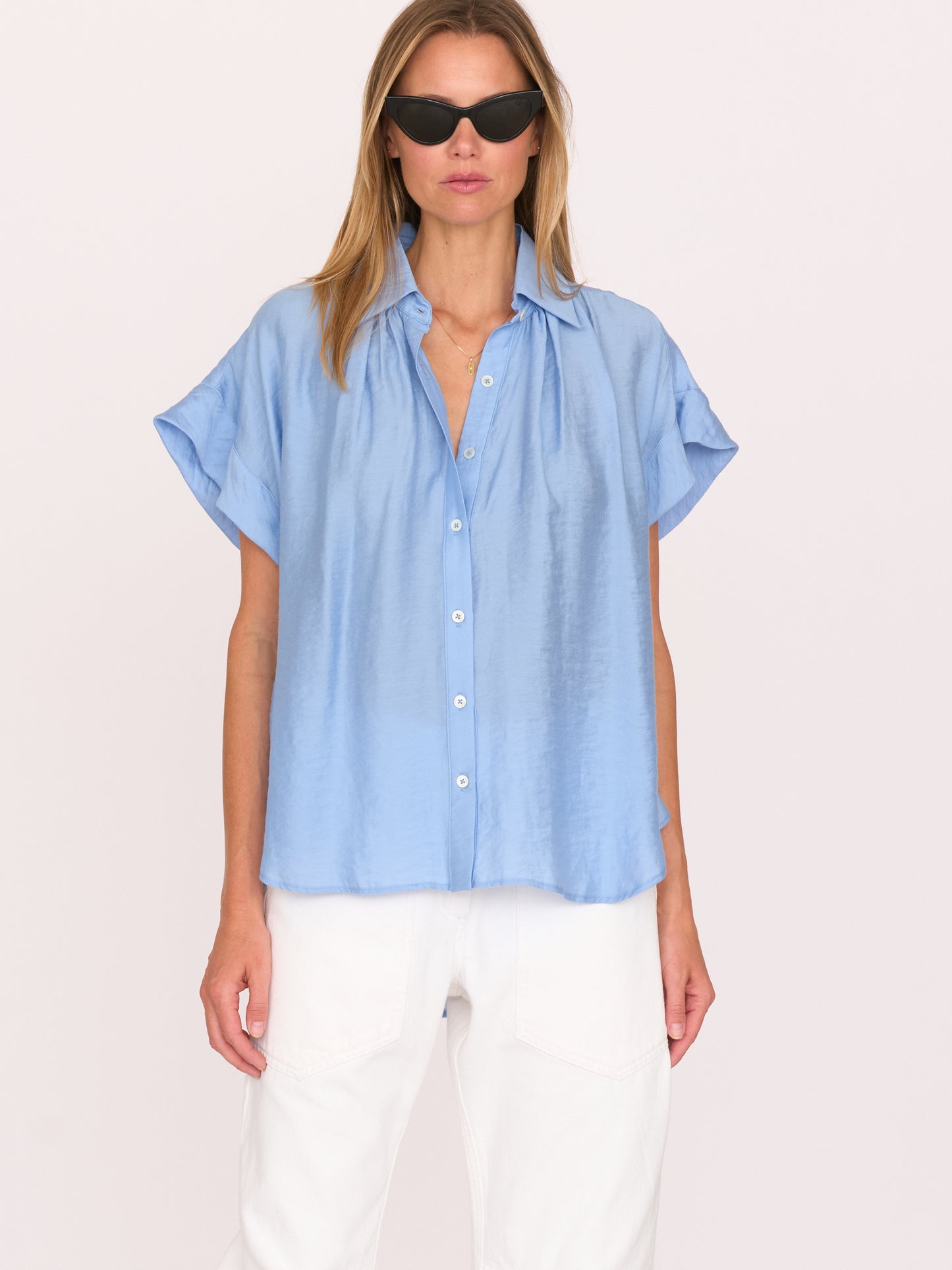 Trinity Button-up - Blue Tencel