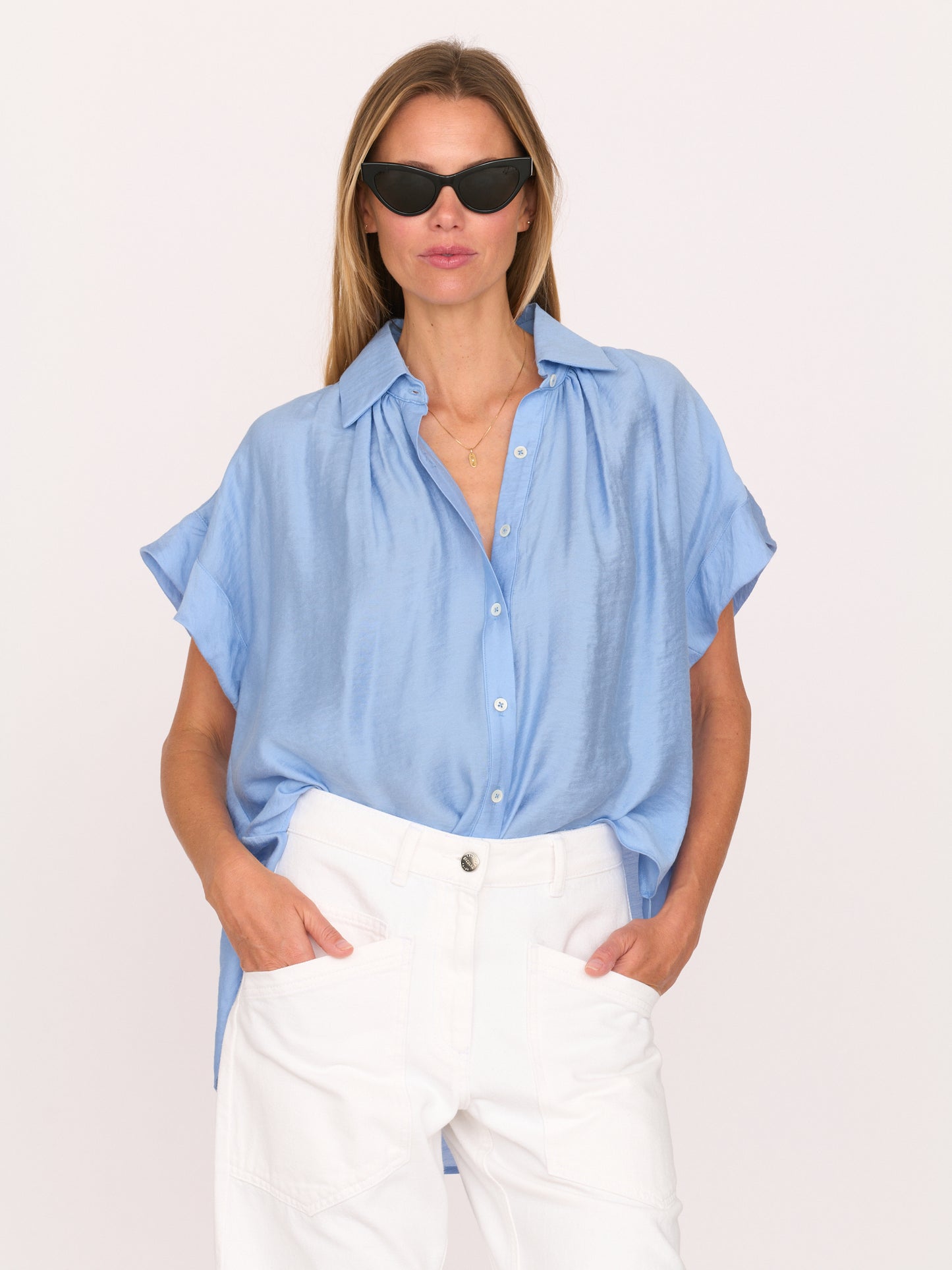 Trinity Button-up - Blue Tencel
