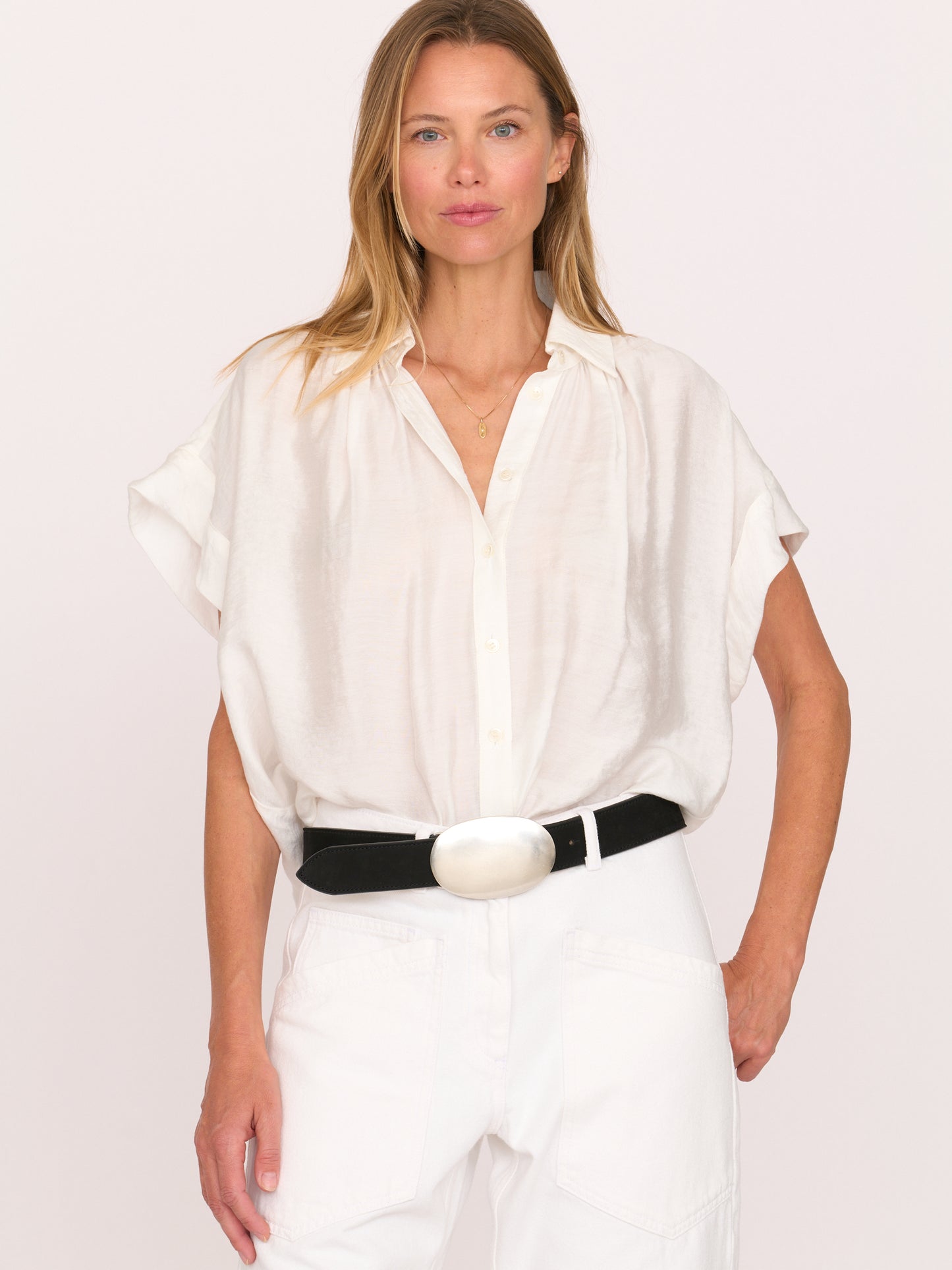 Trinity Button-up - White Tercel