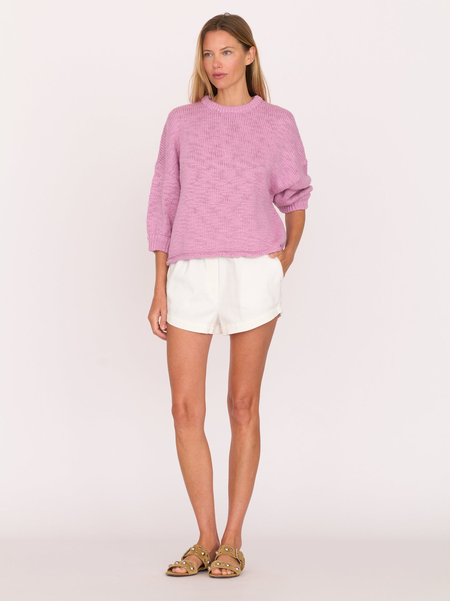 3/4 Sleeve Sweater - Pink