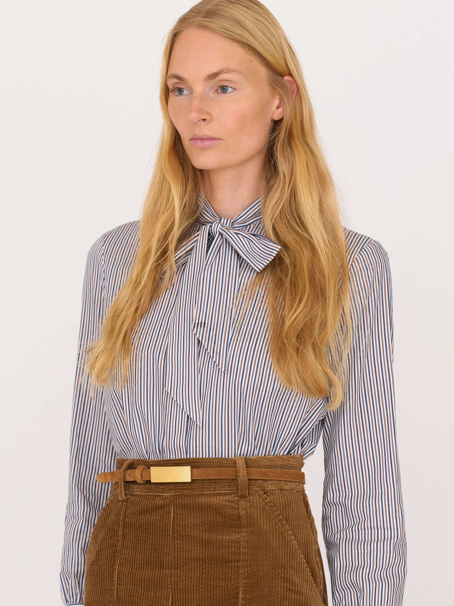 Bristol Shirt - Blue/Brown Stripe
