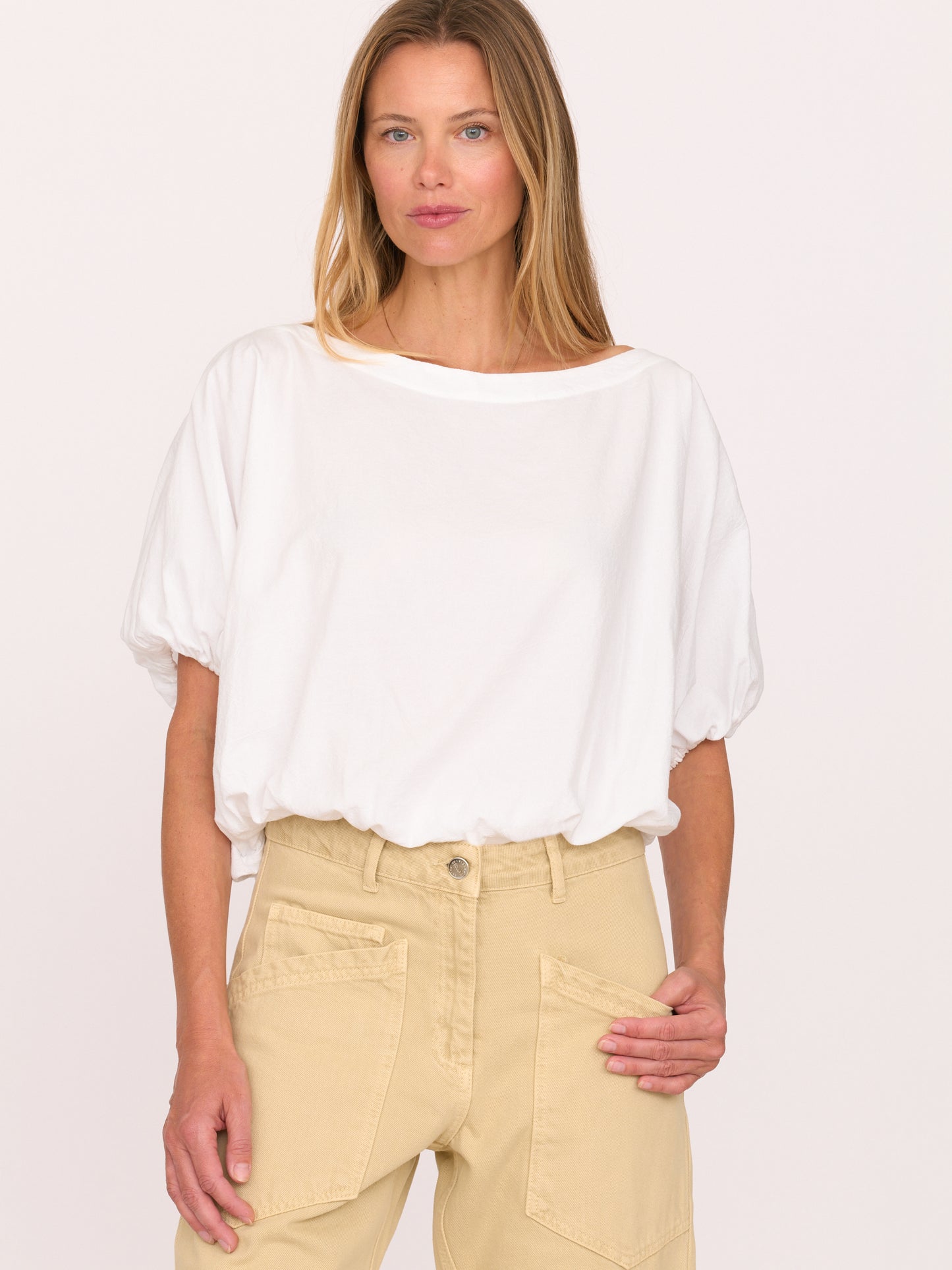 Coco Shirt - White Textured Cotton
