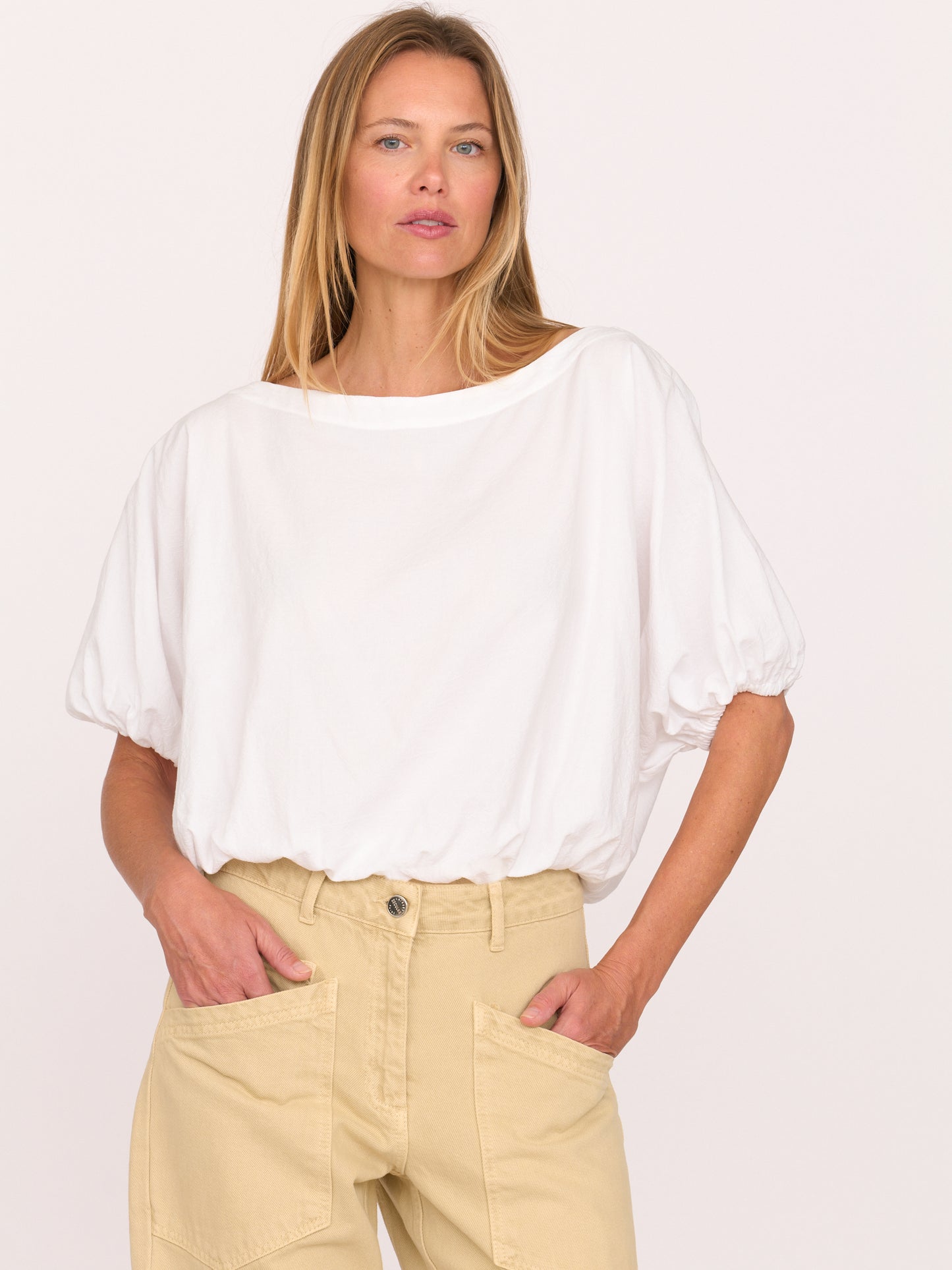 Coco Shirt - White Textured Cotton