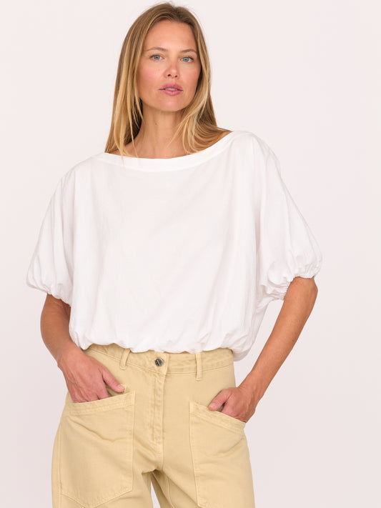 Coco Shirt - White Textured Cotton