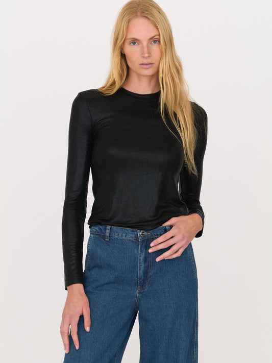 Flora Fitted Crew - Black