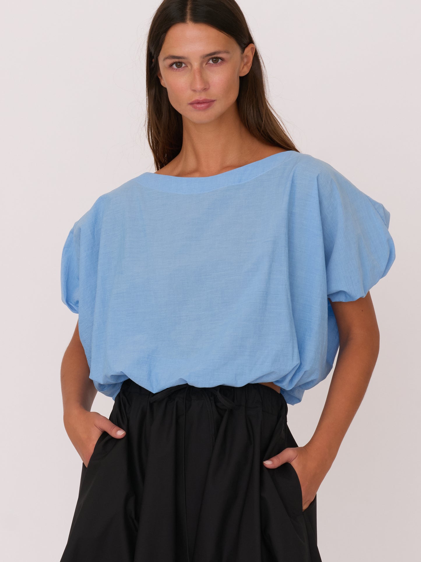 Olympia Boat Neck Shirt - Blue