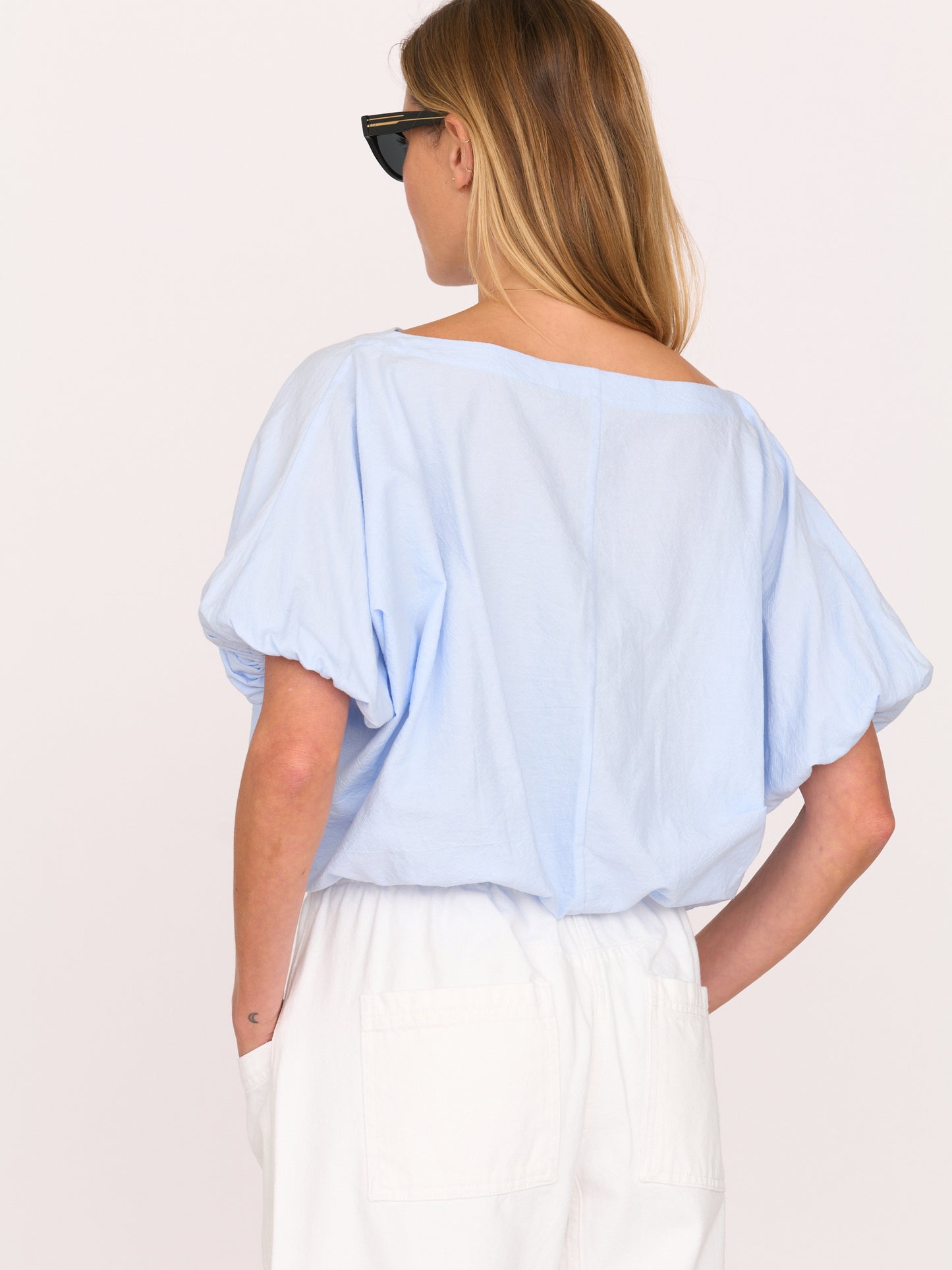 Coco Shirt - Blue Textured Cotton