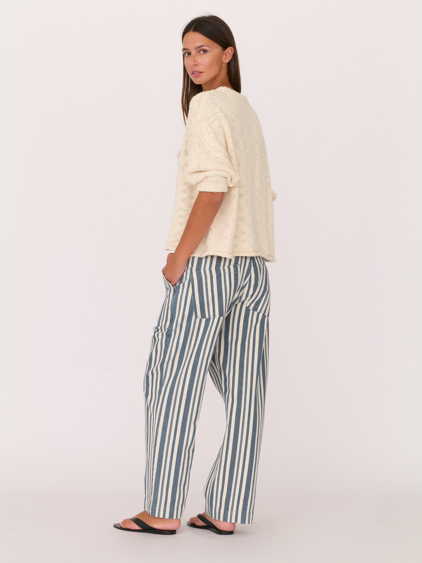Alex Mid-Rise Utility Jean -  Fisherman Stripe