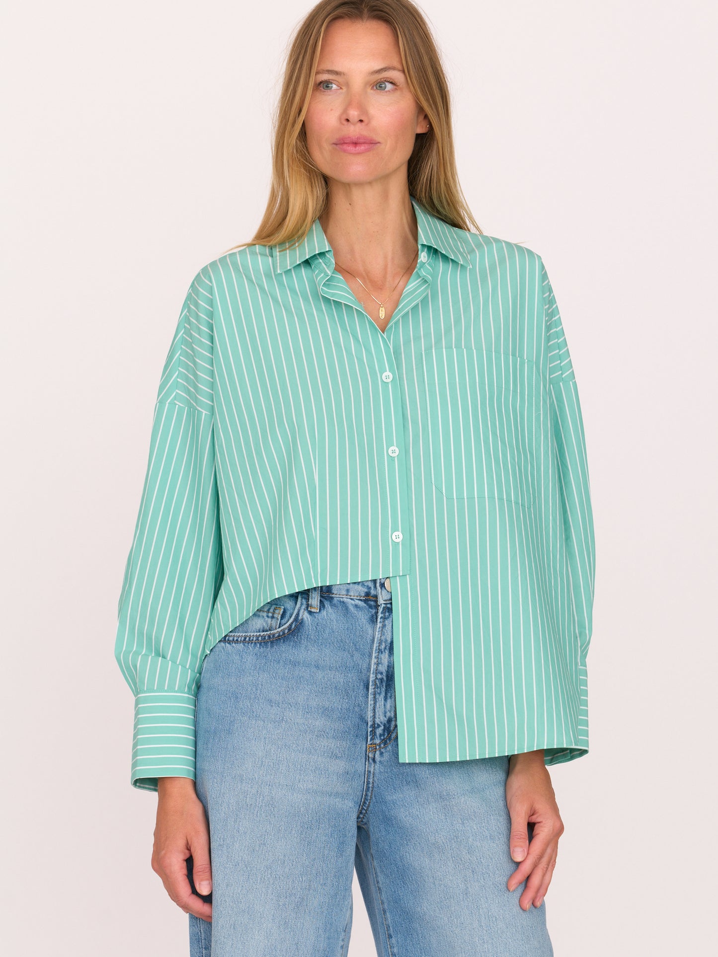Carter Shirt - Turquoise Stripe