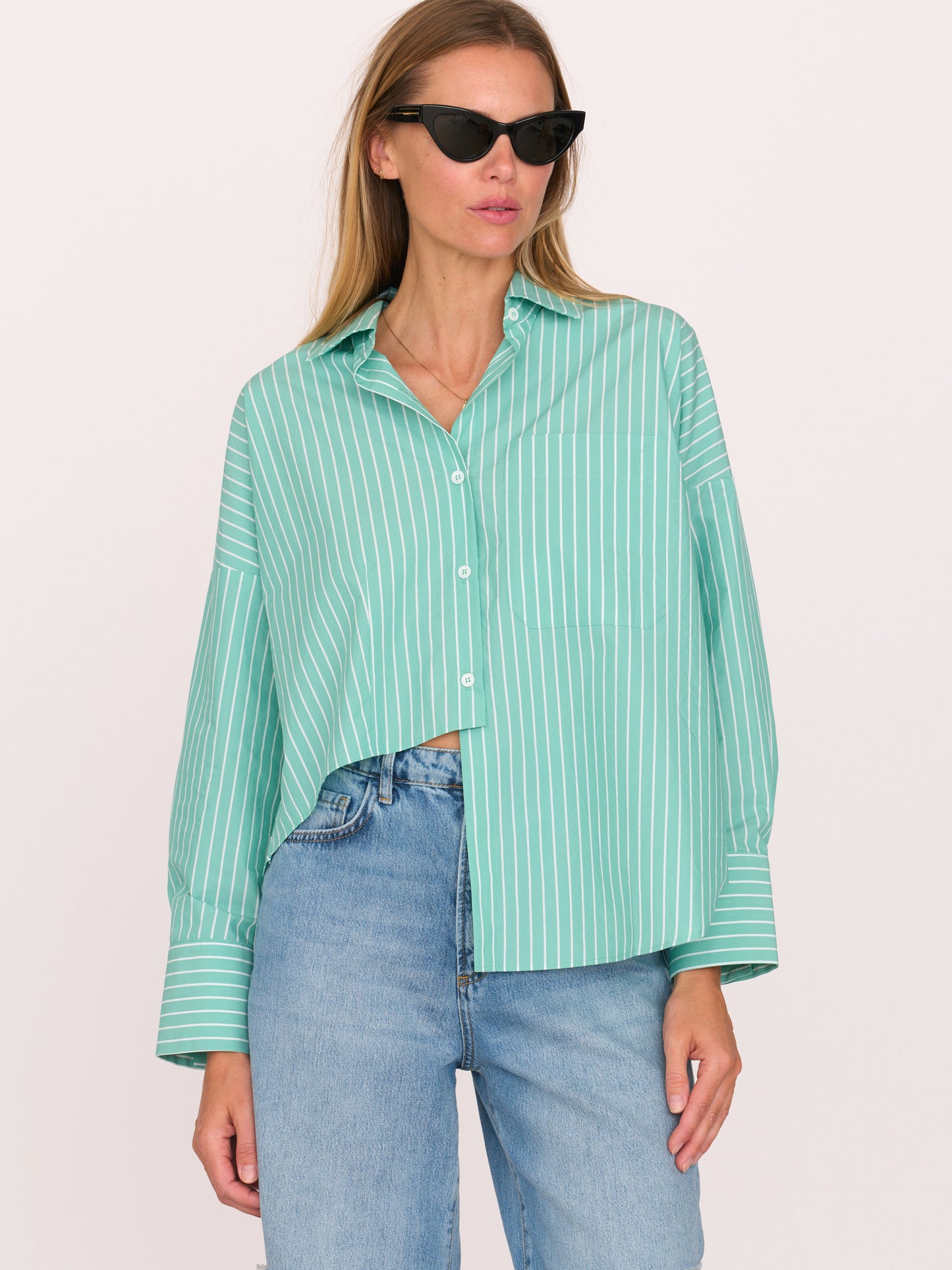 Carter Shirt - Turquoise Stripe