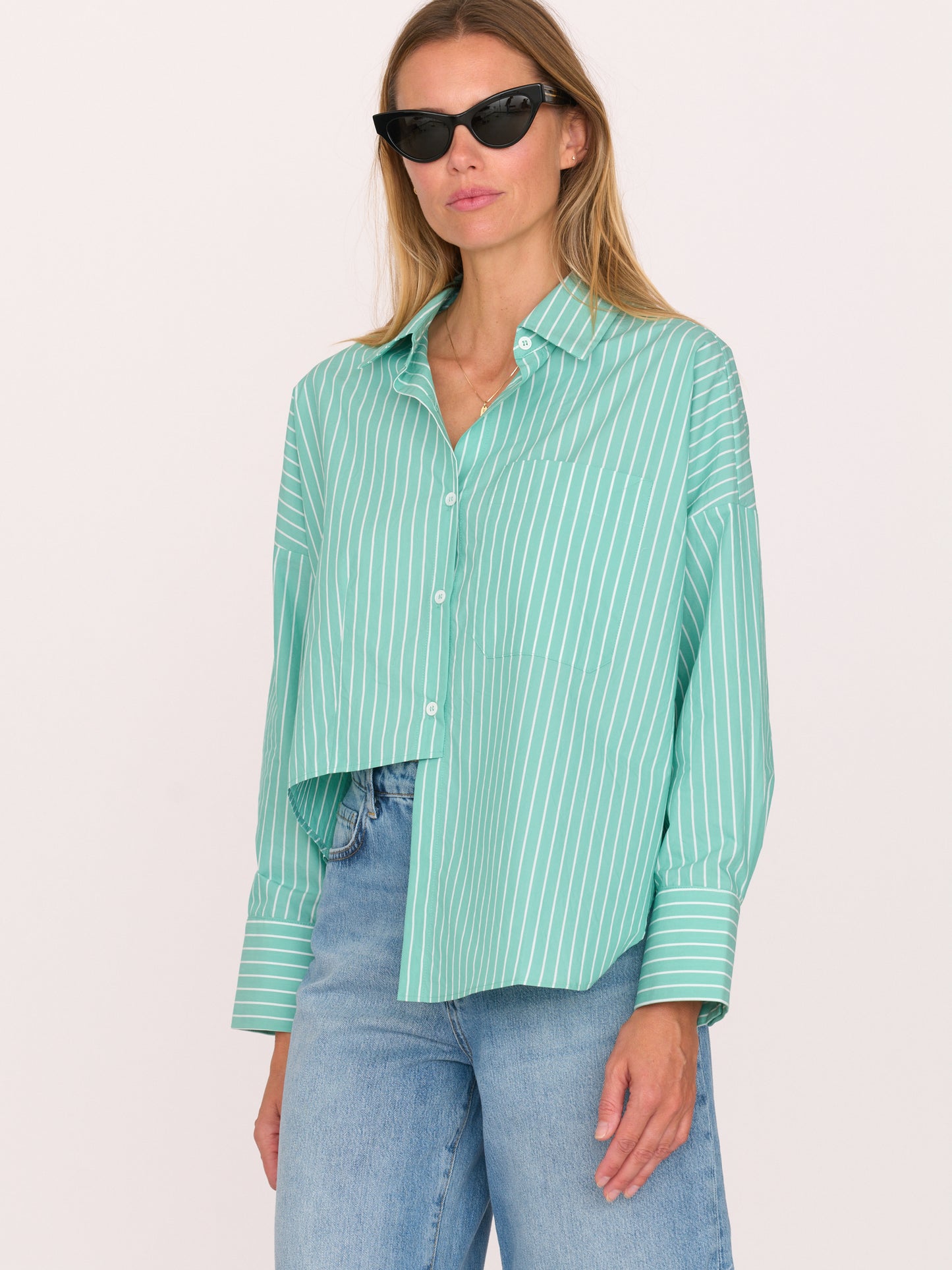 Carter Shirt - Turquoise Stripe