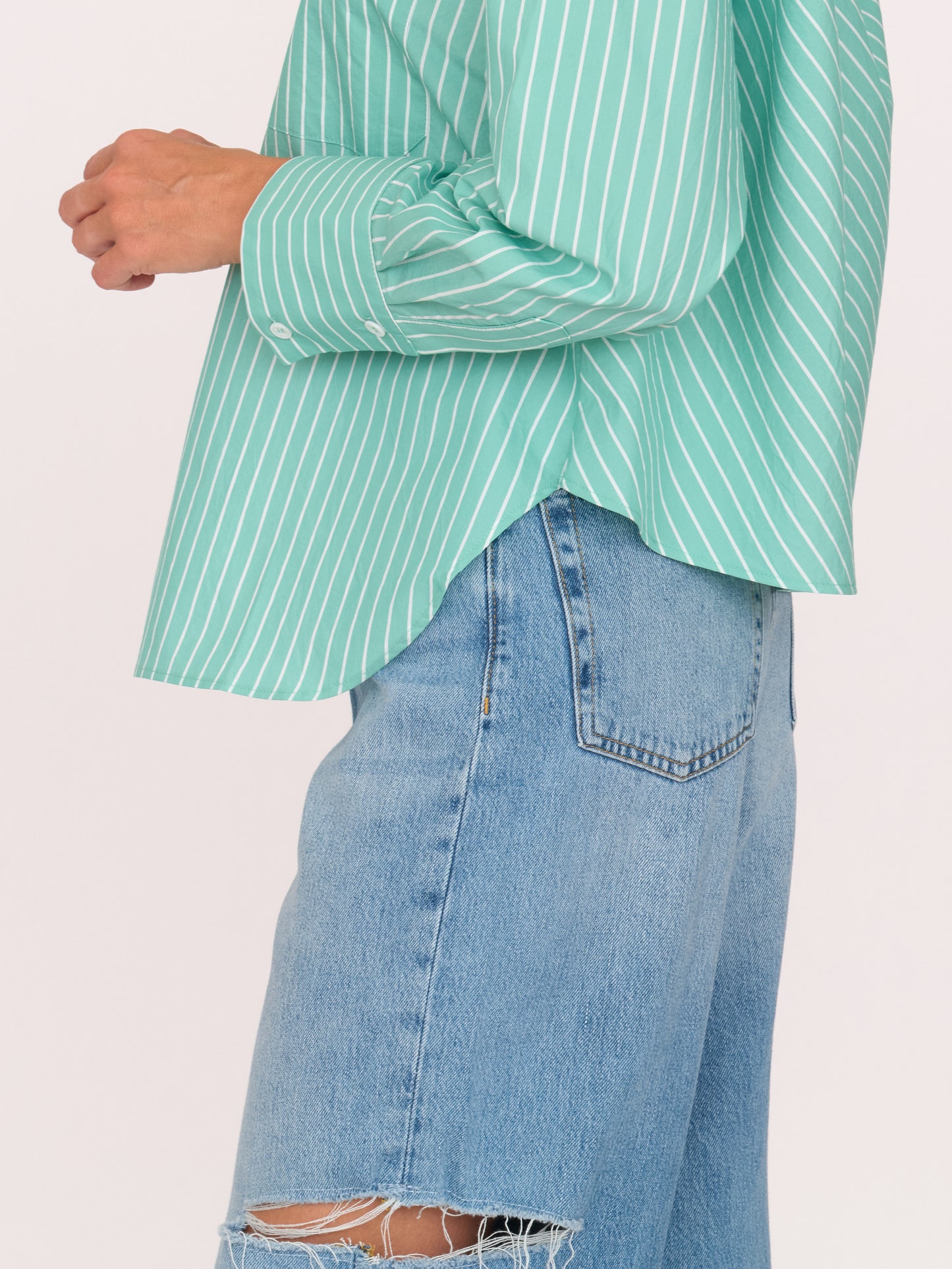 Carter Shirt - Turquoise Stripe