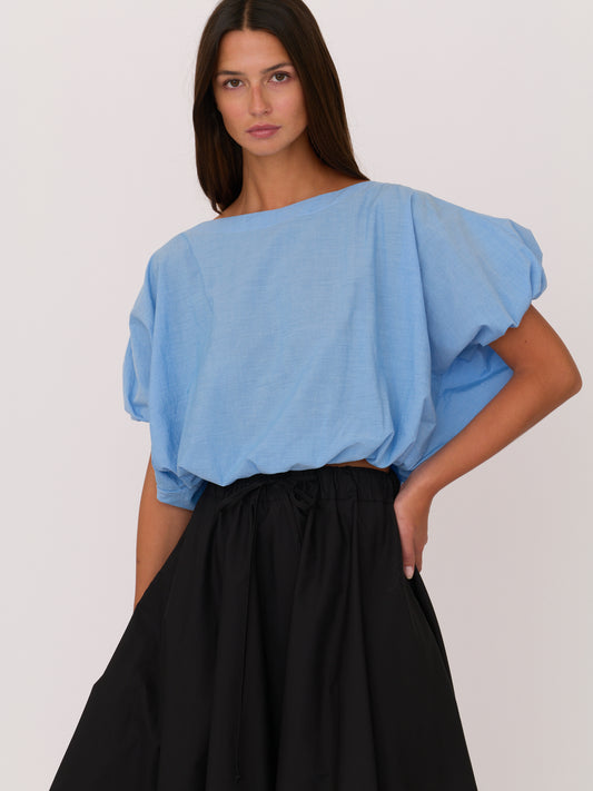 Olympia Boat Neck Shirt - Blue